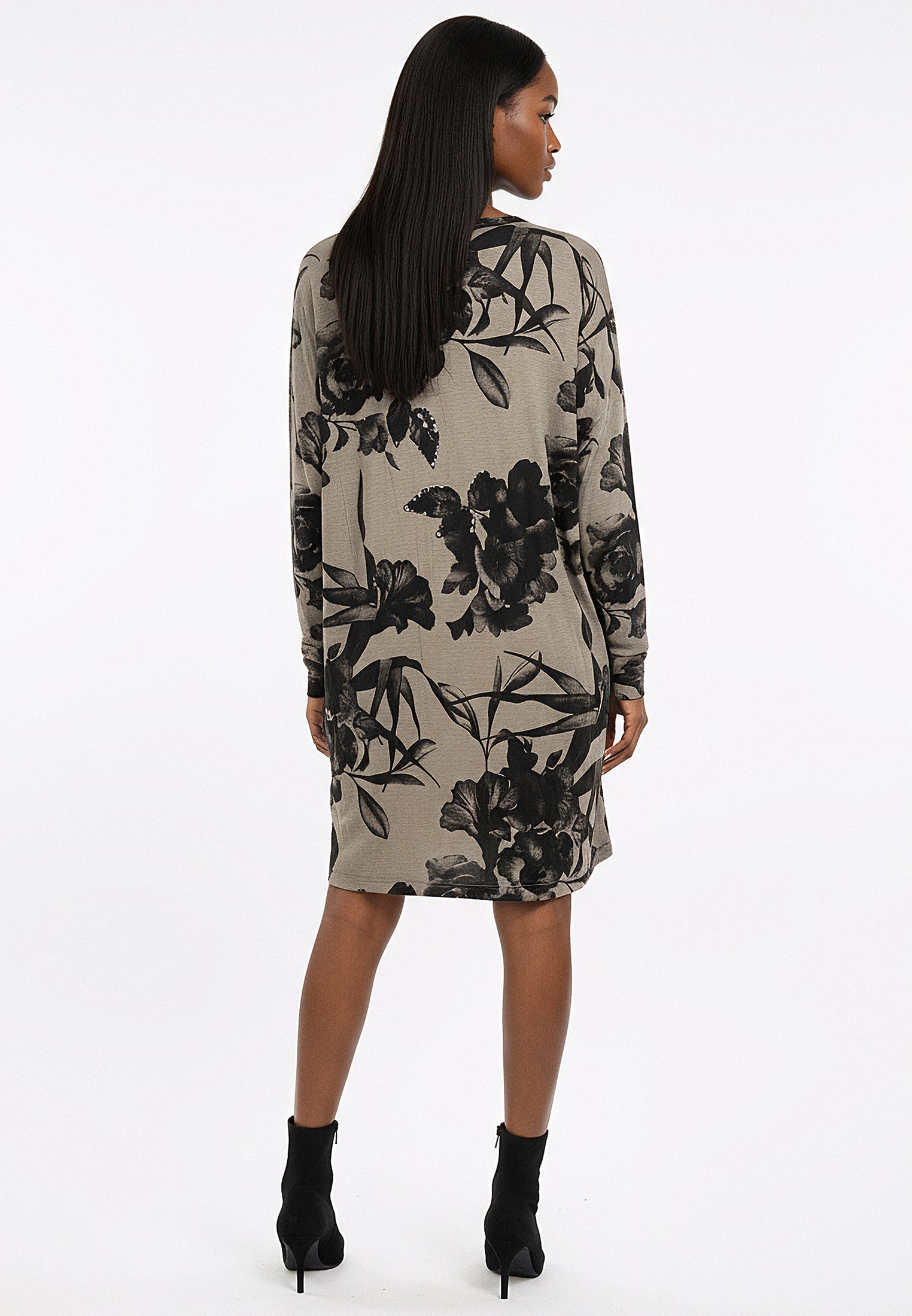 TRIBE DRESS GREY MARL & PINE