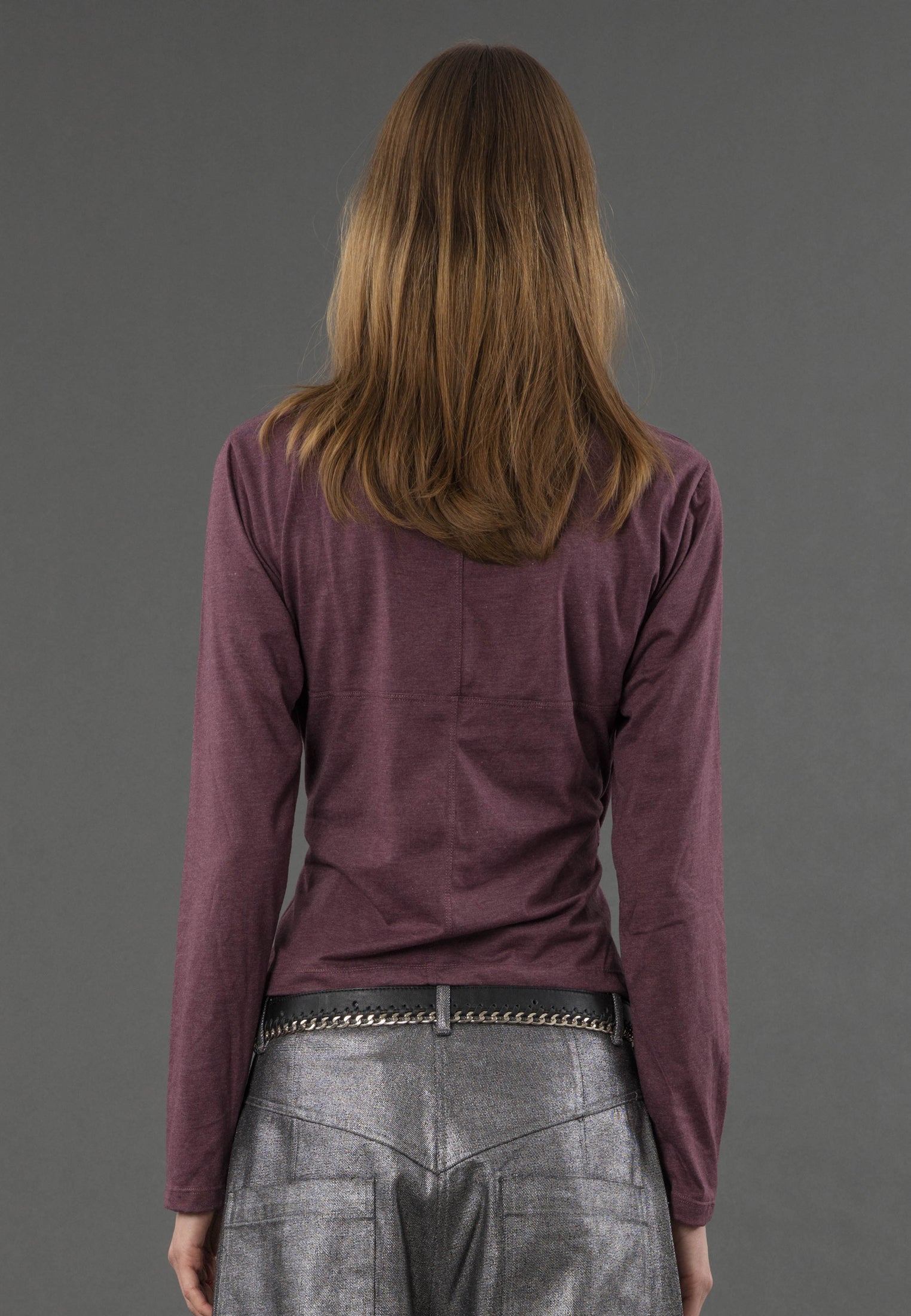 TIME TOP LS MAUVE WINE