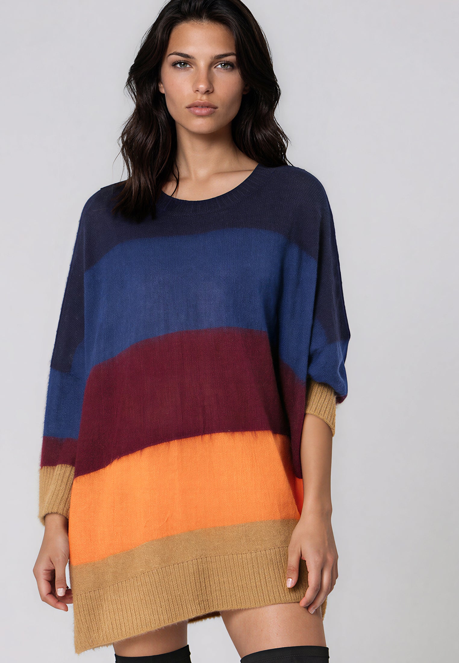 CRESCENT JUMPER DRESS BLOCK STRIPE