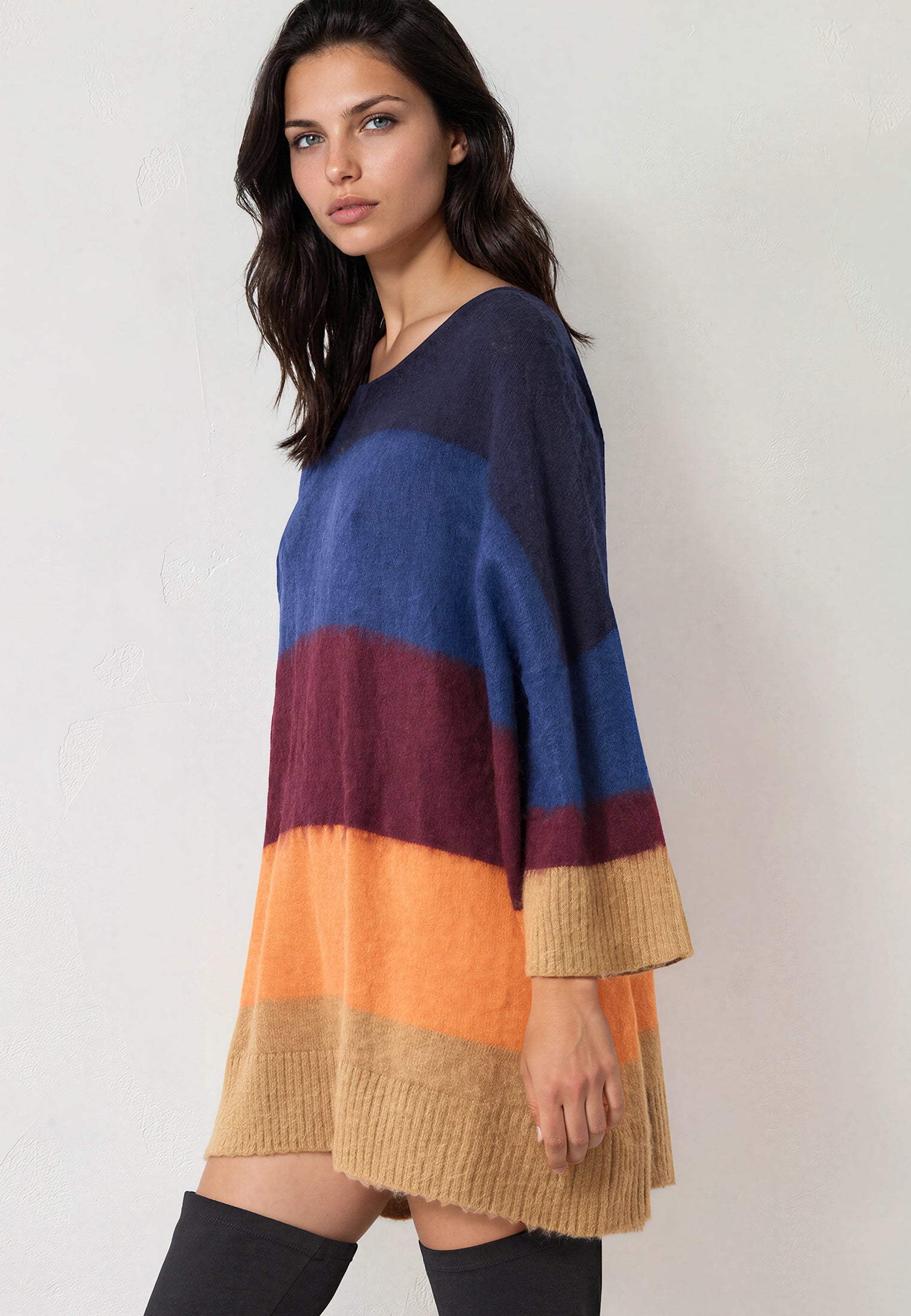CRESCENT JUMPER DRESS BLOCK STRIPE