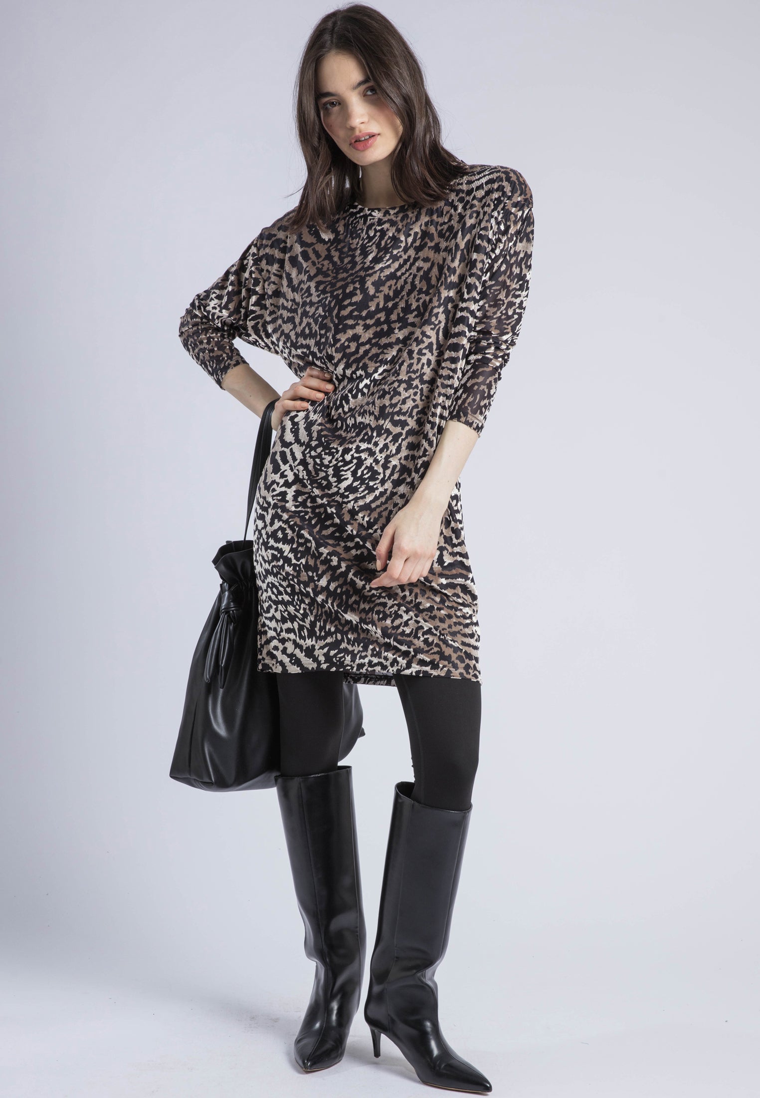EMMY DRESS SILVER ANIMAL