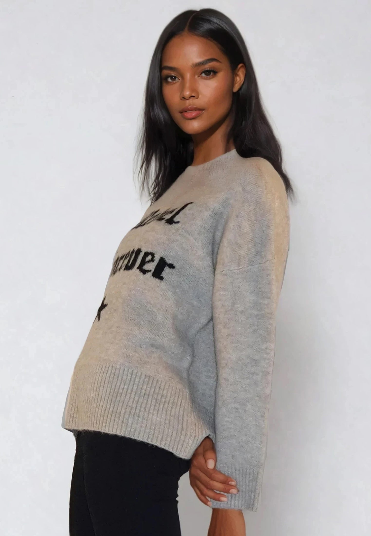 REBEL FOREVER JUMPER OATMEAL & BLACK