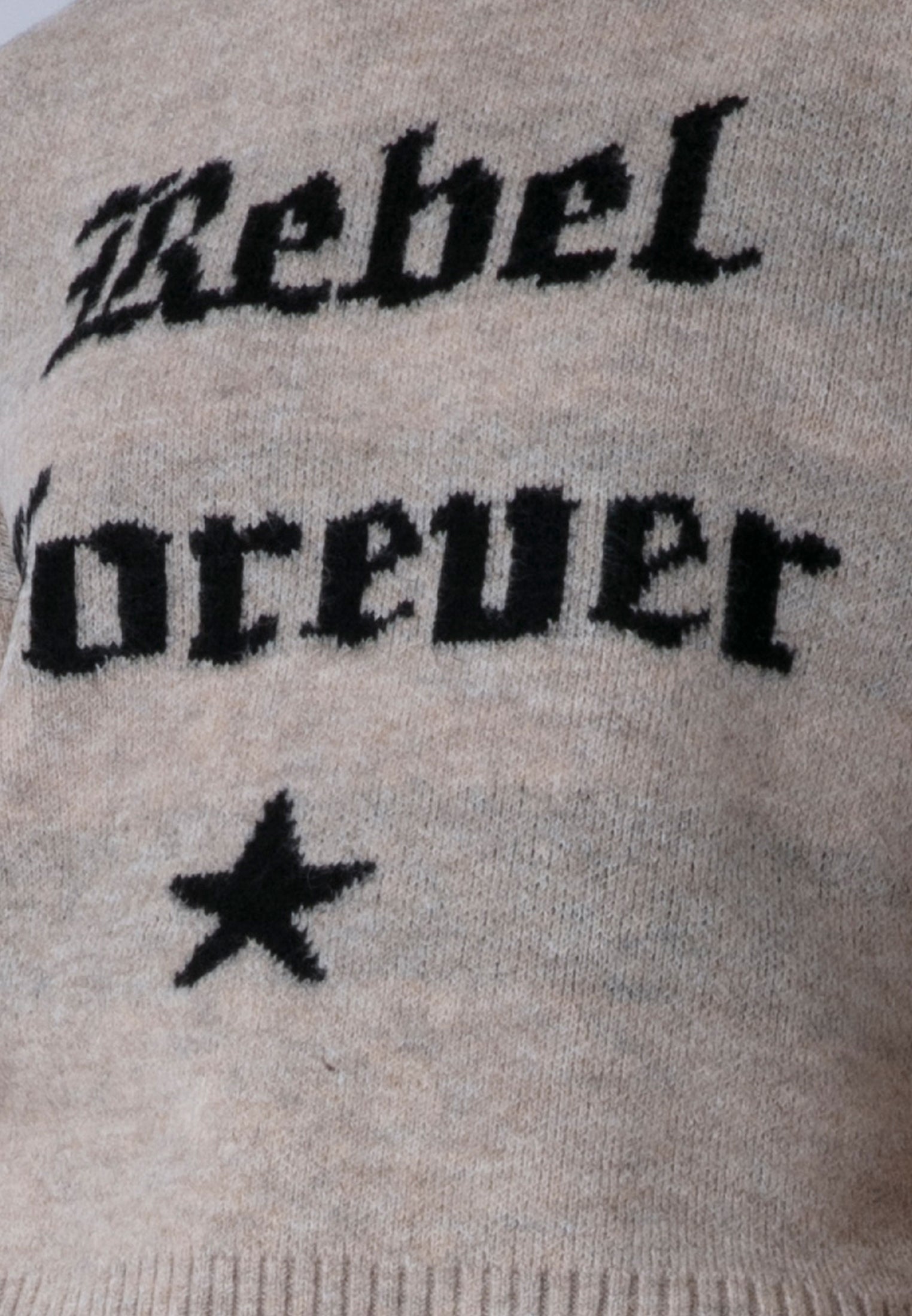 REBEL FOREVER JUMPER OATMEAL & BLACK