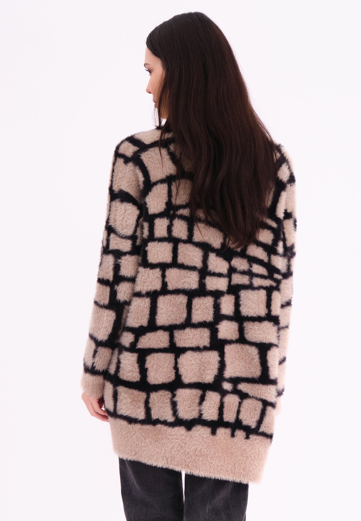 IRIS CARDIGAN STONE & BLACK