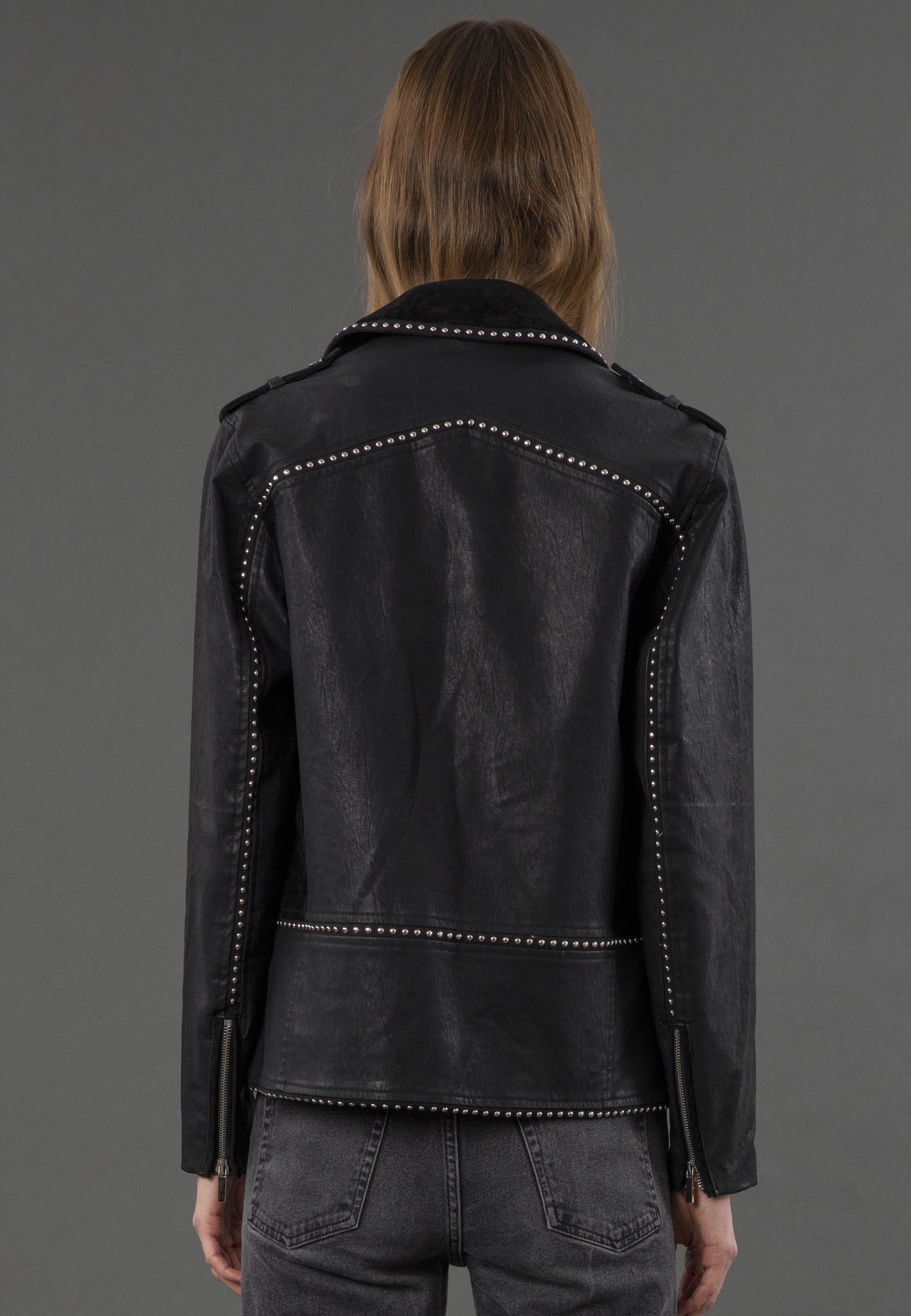 JANE FAUX LEATHER JACKET BLACK