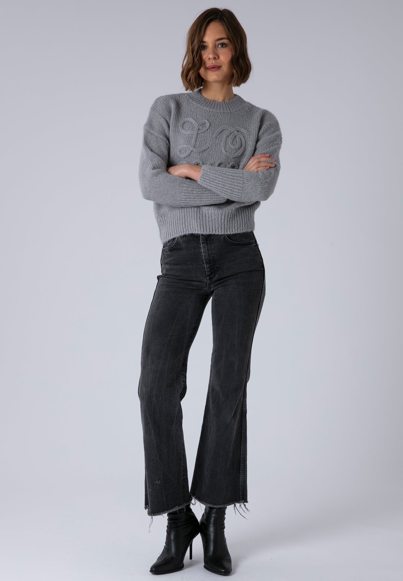 LOVE JUMPER GREY MARL