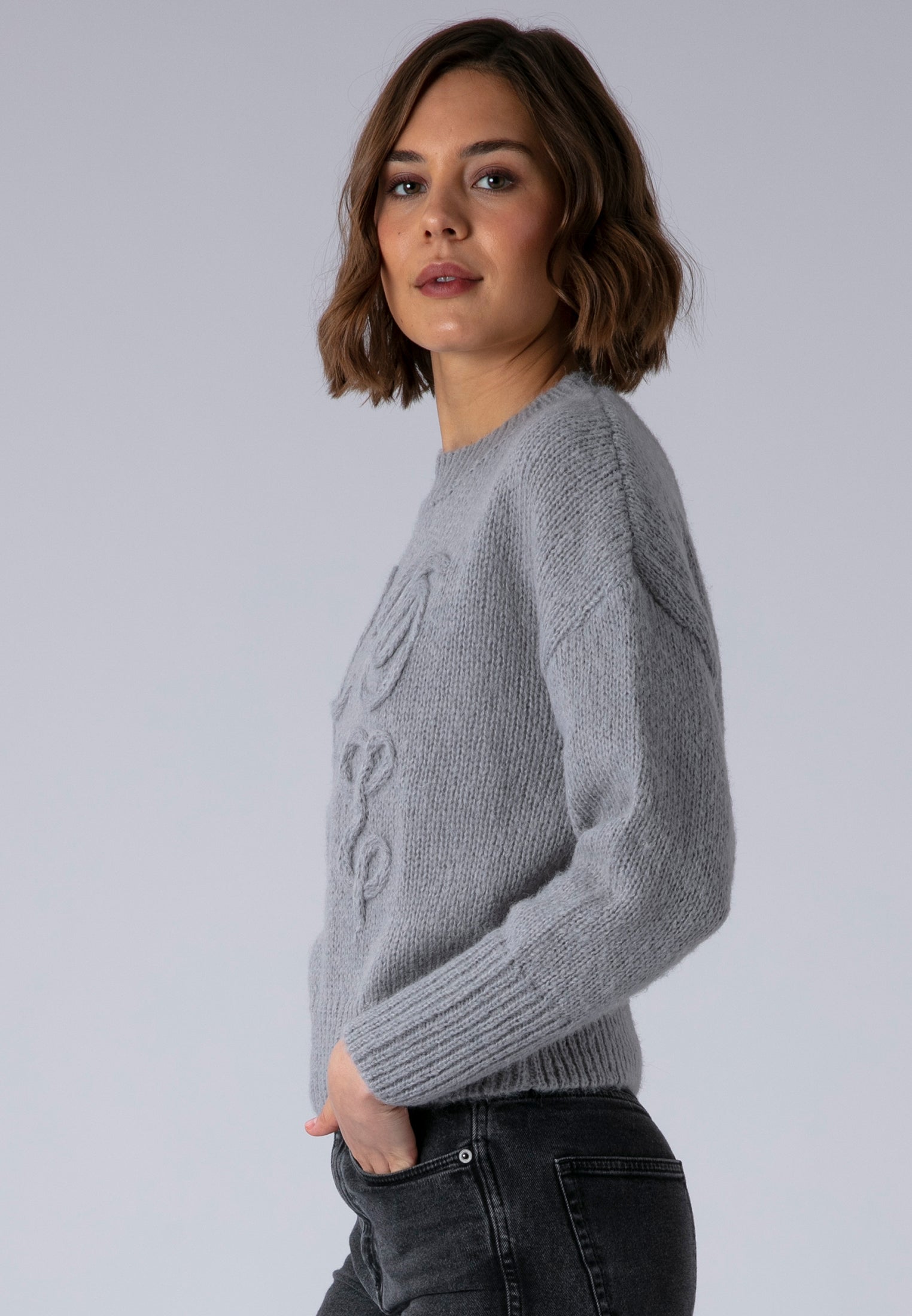 LOVE JUMPER GREY MARL