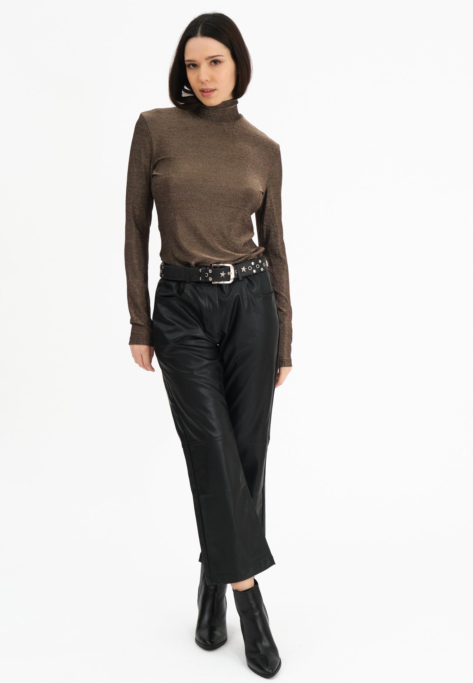 LUNA POLO NECK BROWN
