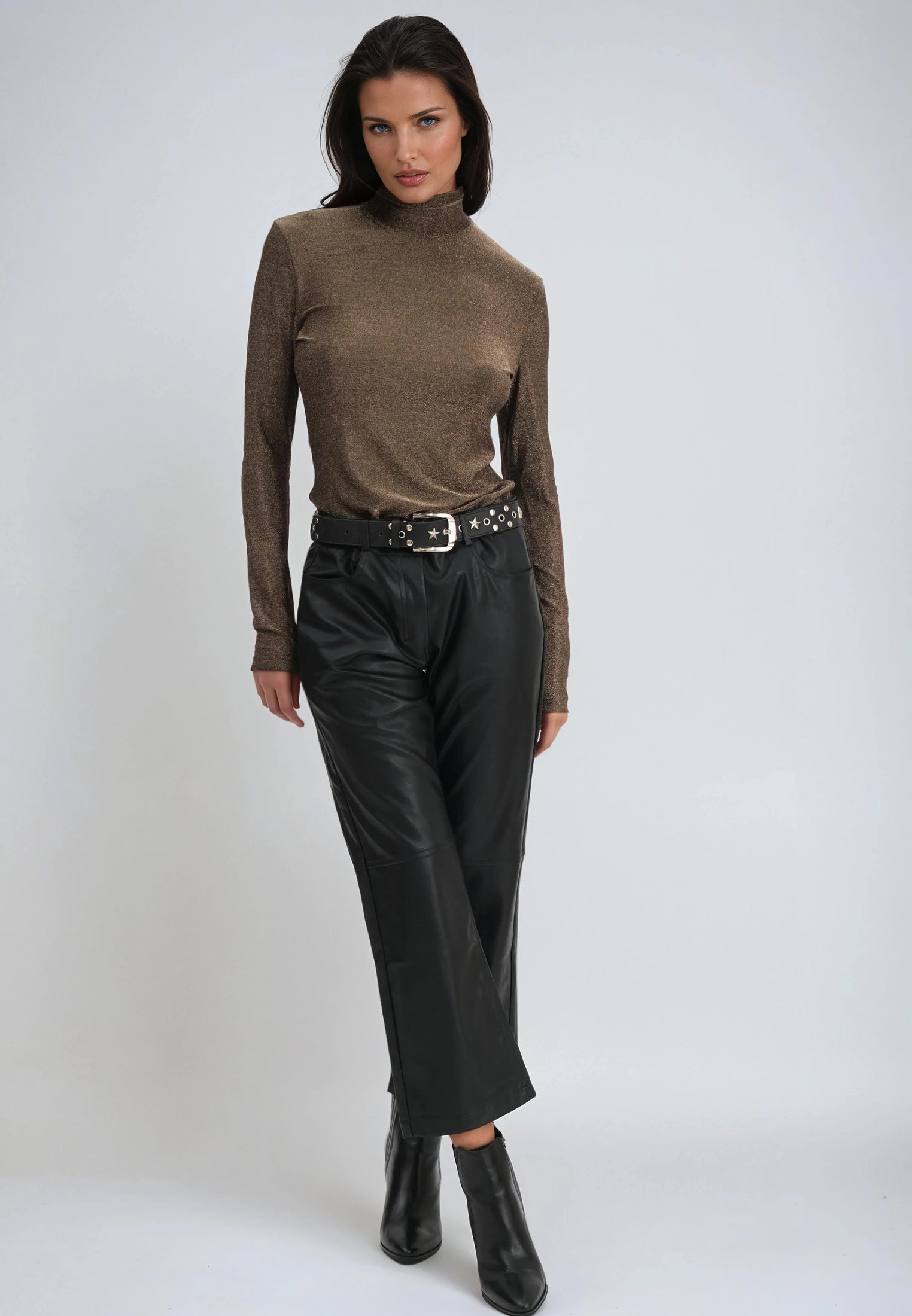 LUNA POLO NECK BROWN