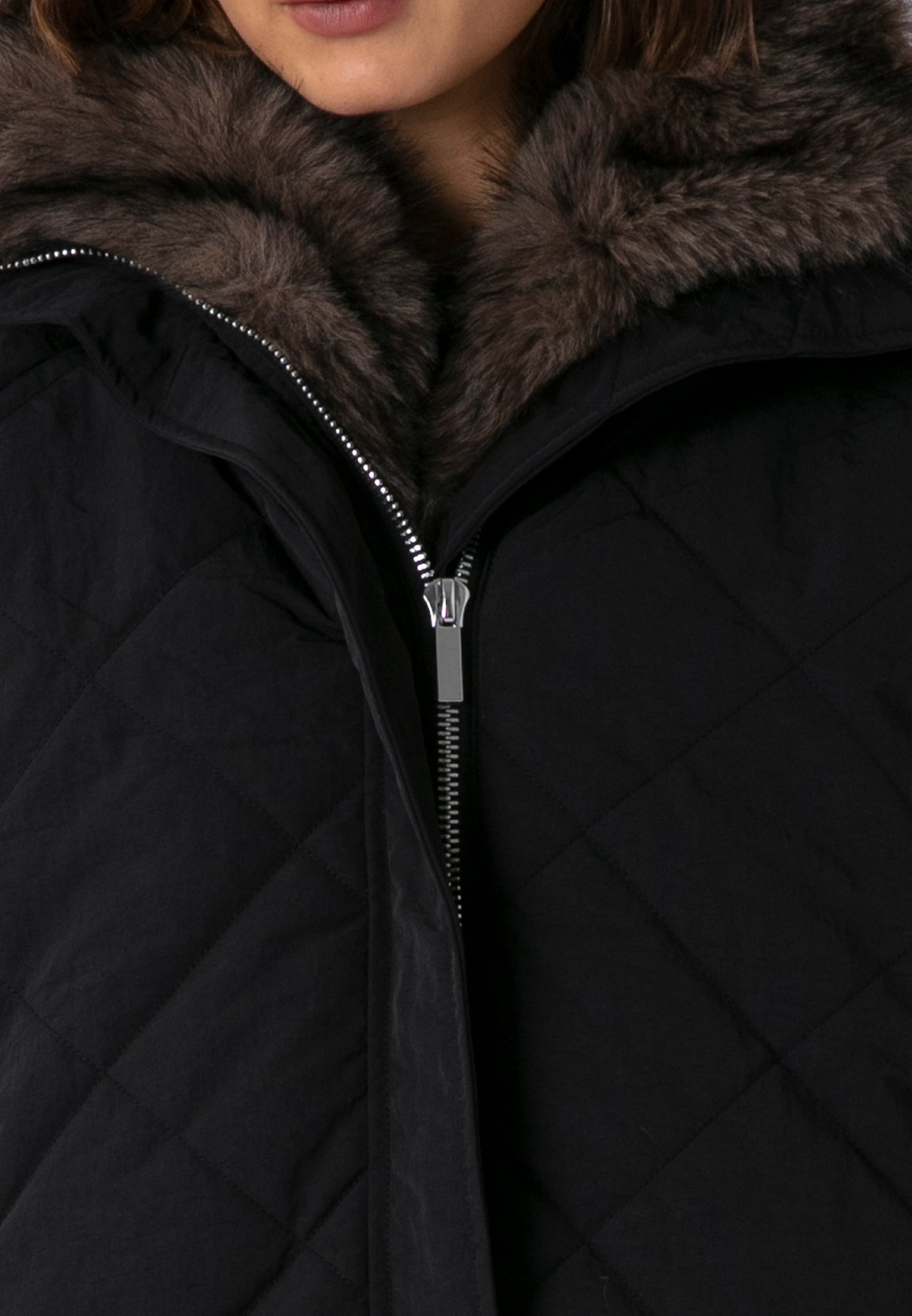 LORNA COAT BLACK & BROWN