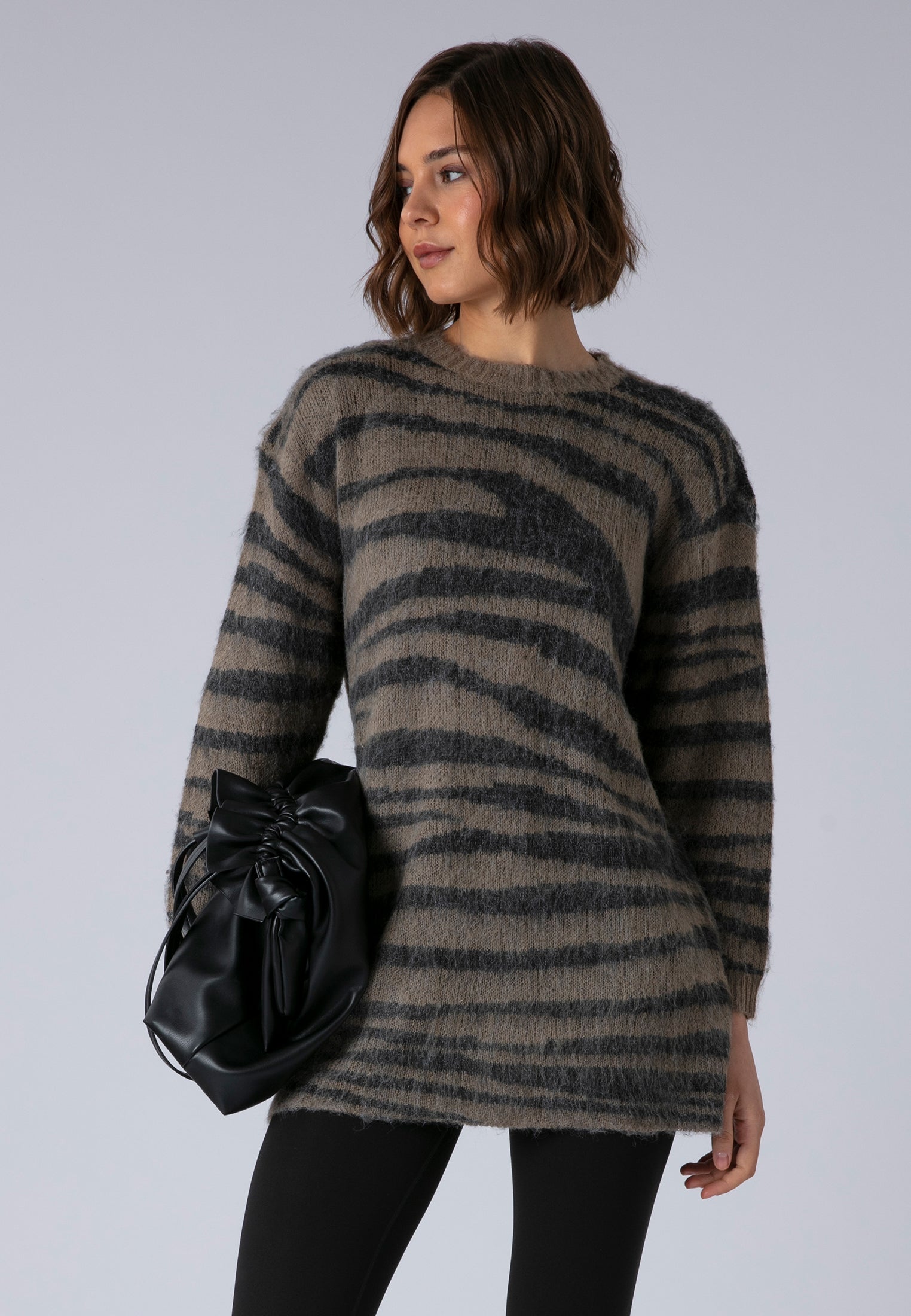 MAXIMUM JUMPER DRESS ZEBRA JACQUARD