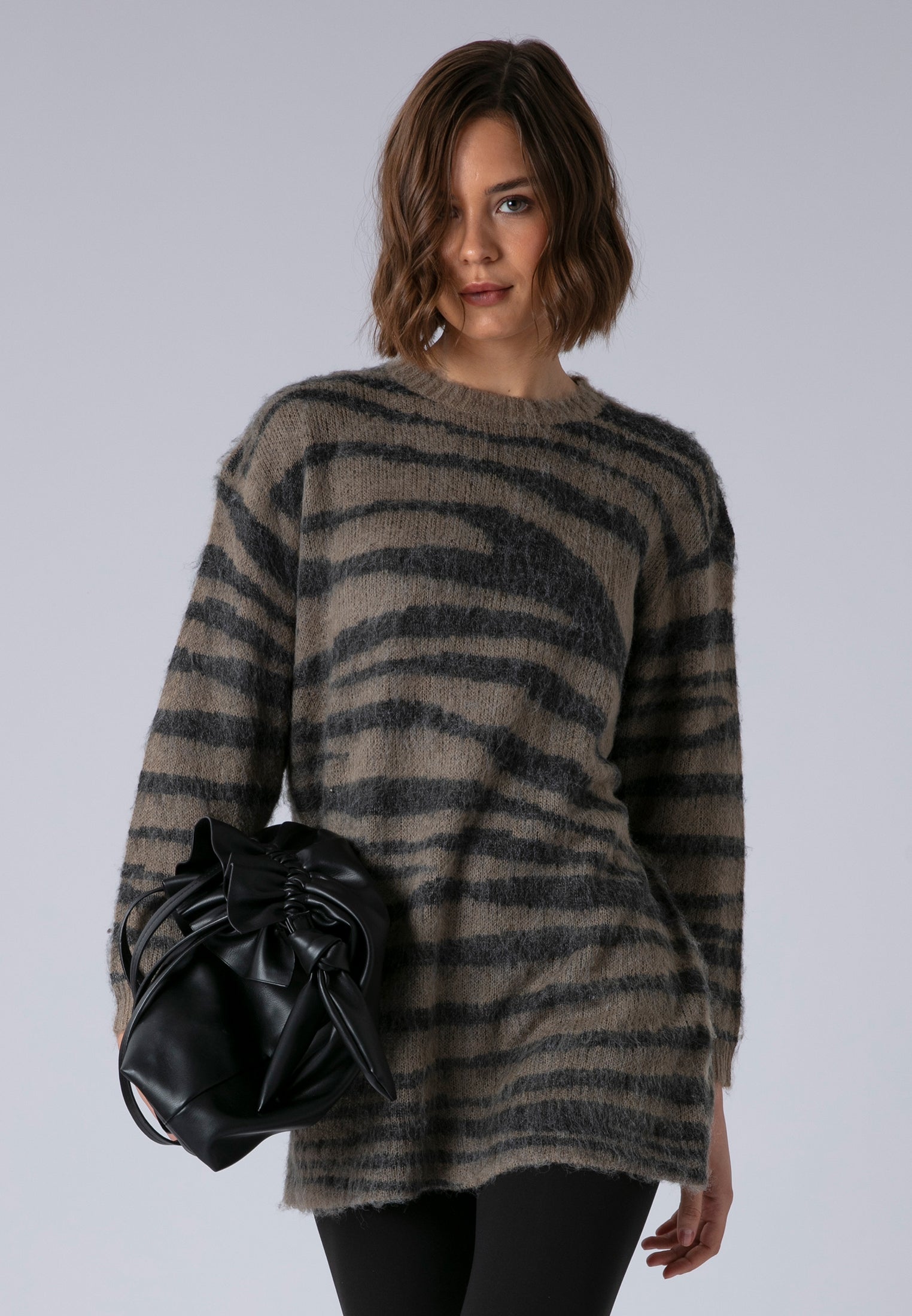 MAXIMUM JUMPER DRESS ZEBRA JACQUARD