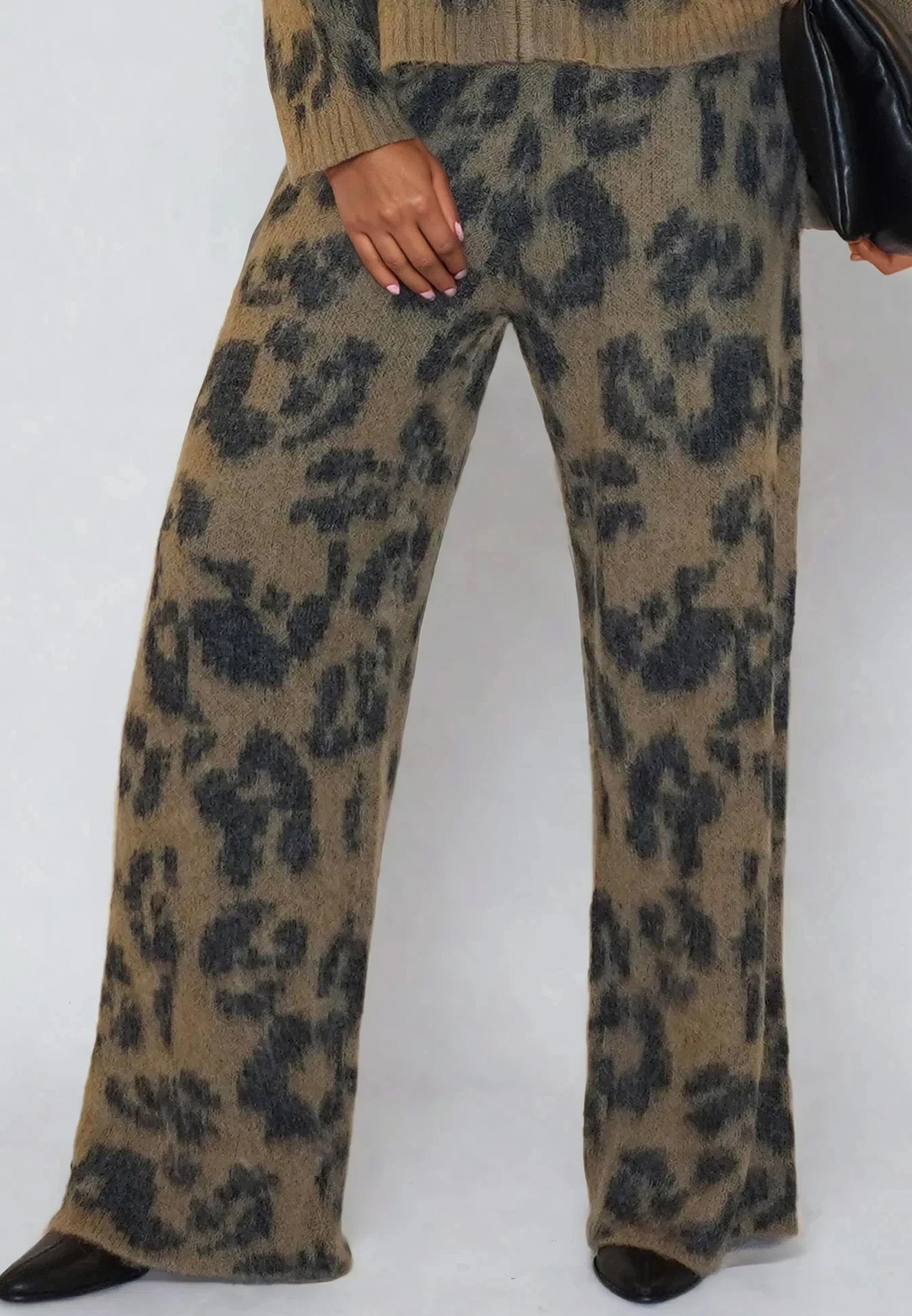 MAXIUMUM KNITTED PANTS CAMEL & BLACK MARL