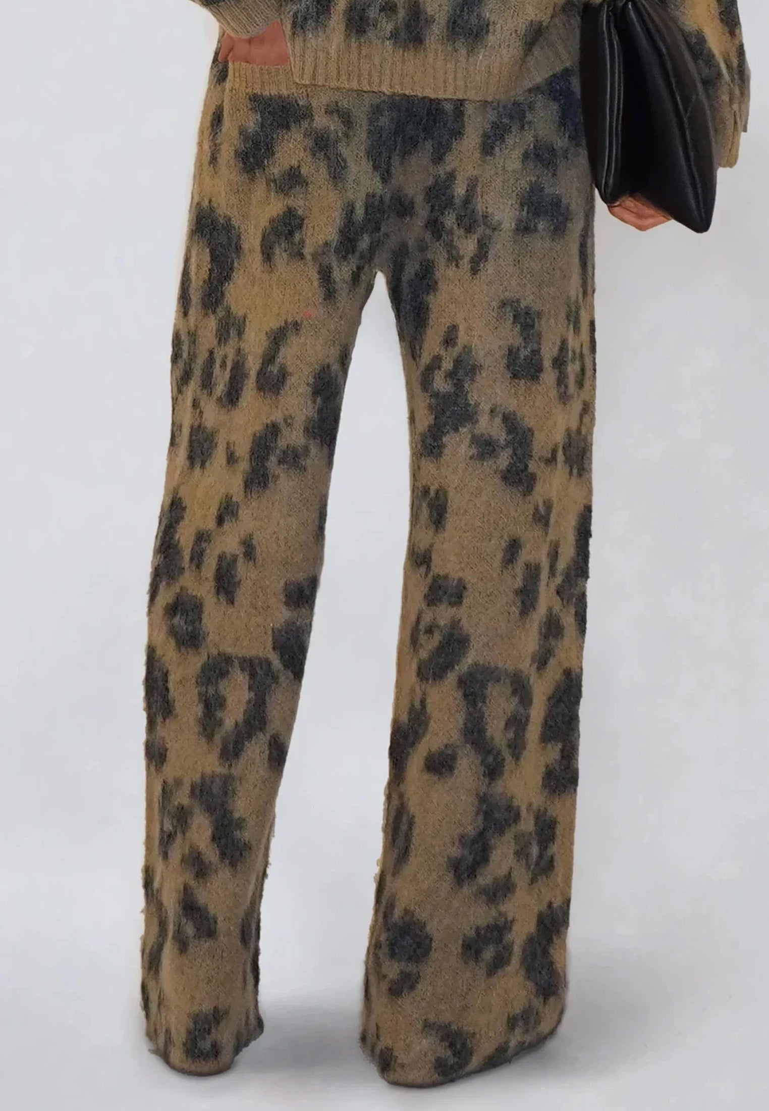 MAXIUMUM KNITTED PANTS CAMEL & BLACK MARL