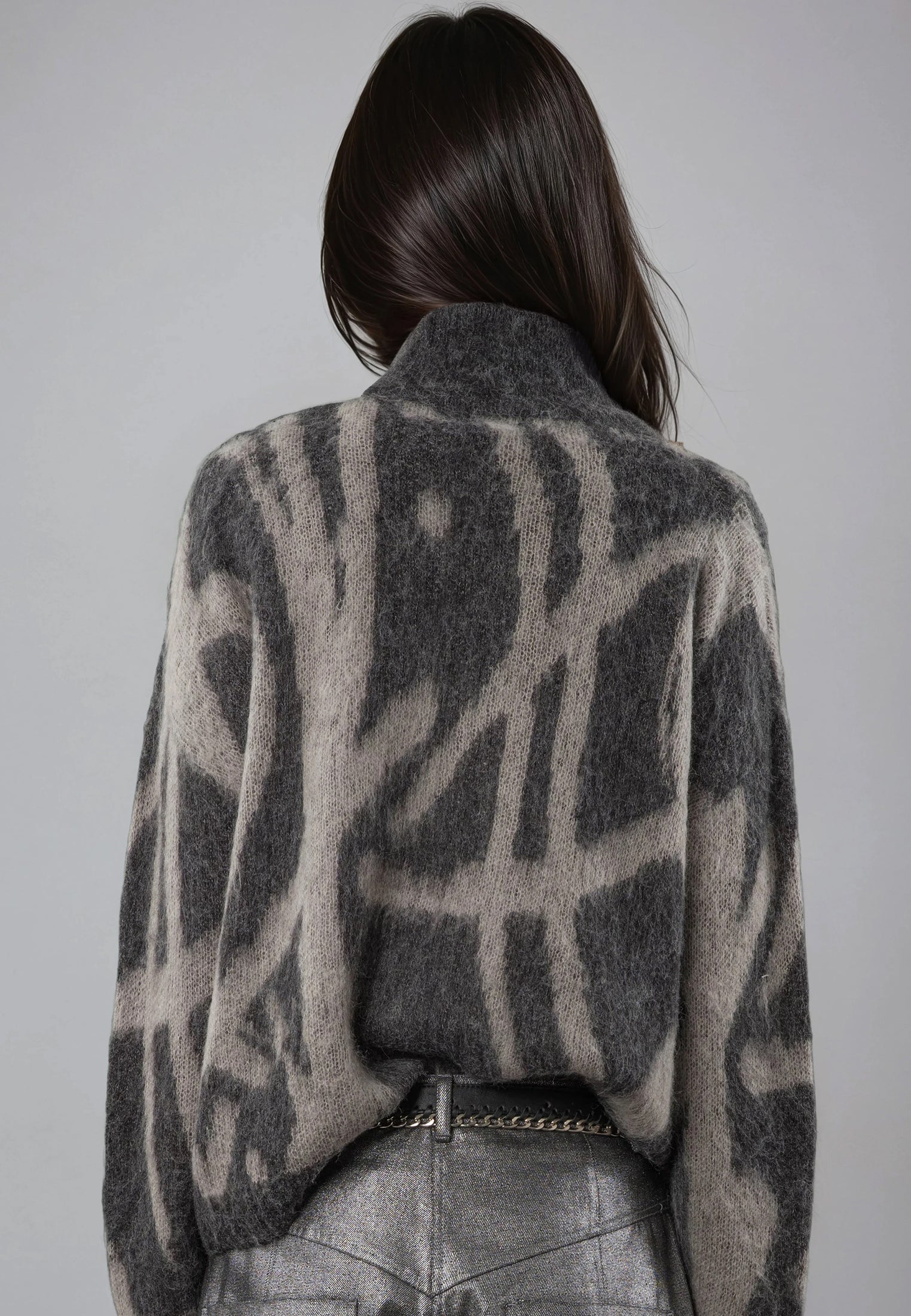 MAYA CARDIGAN CHARCOAL & TAUPE