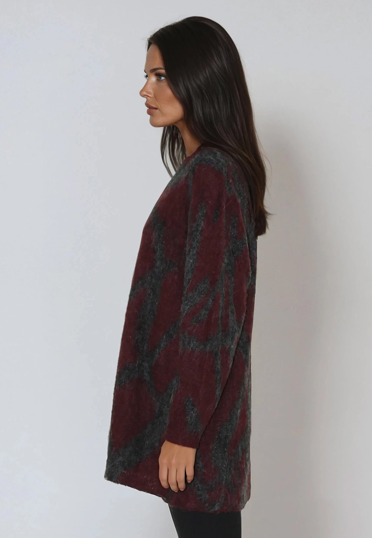 MAYA JUMPER DRESS CHARCOAL & PORT