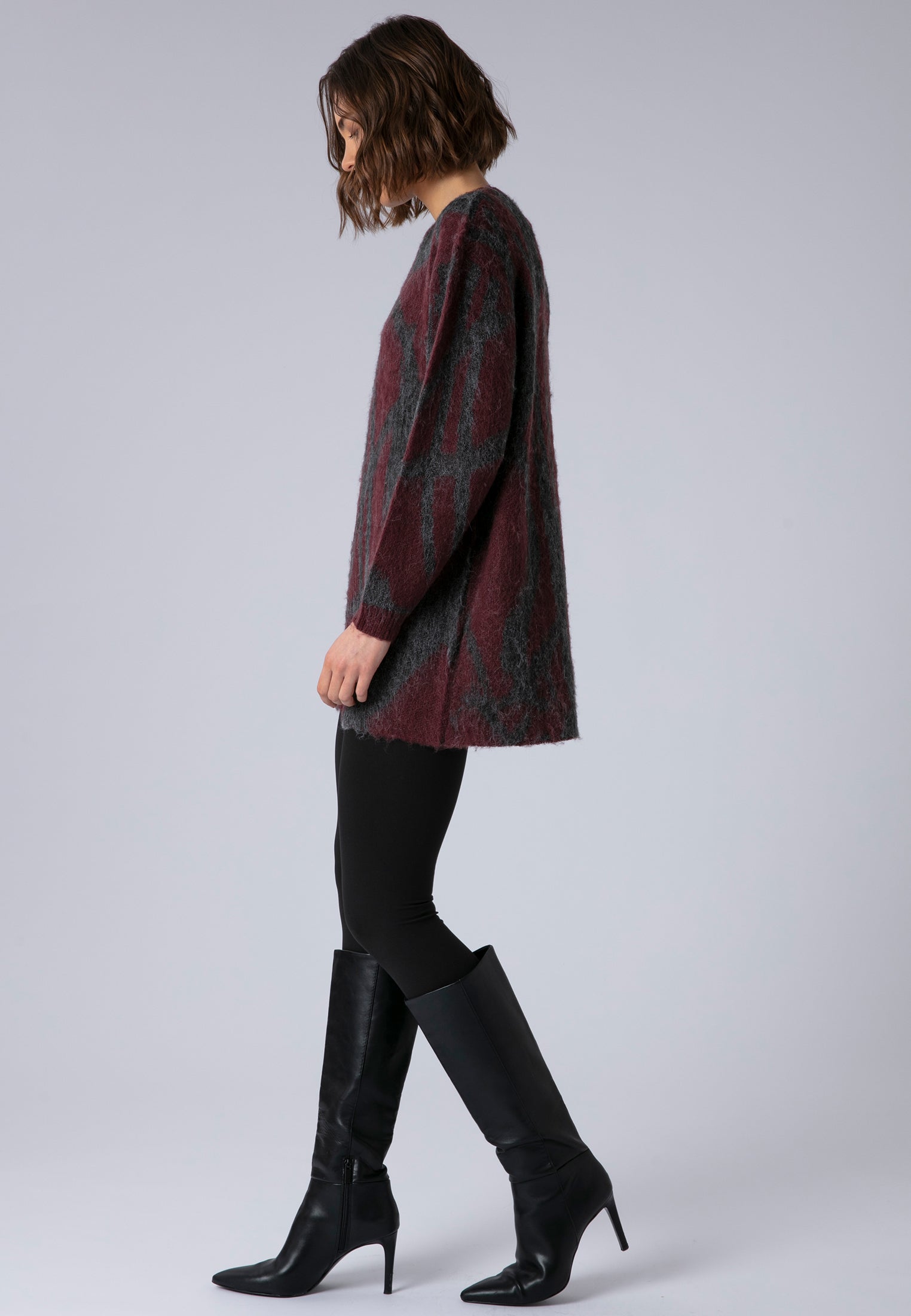 MAYA JUMPER DRESS CHARCOAL & PORT