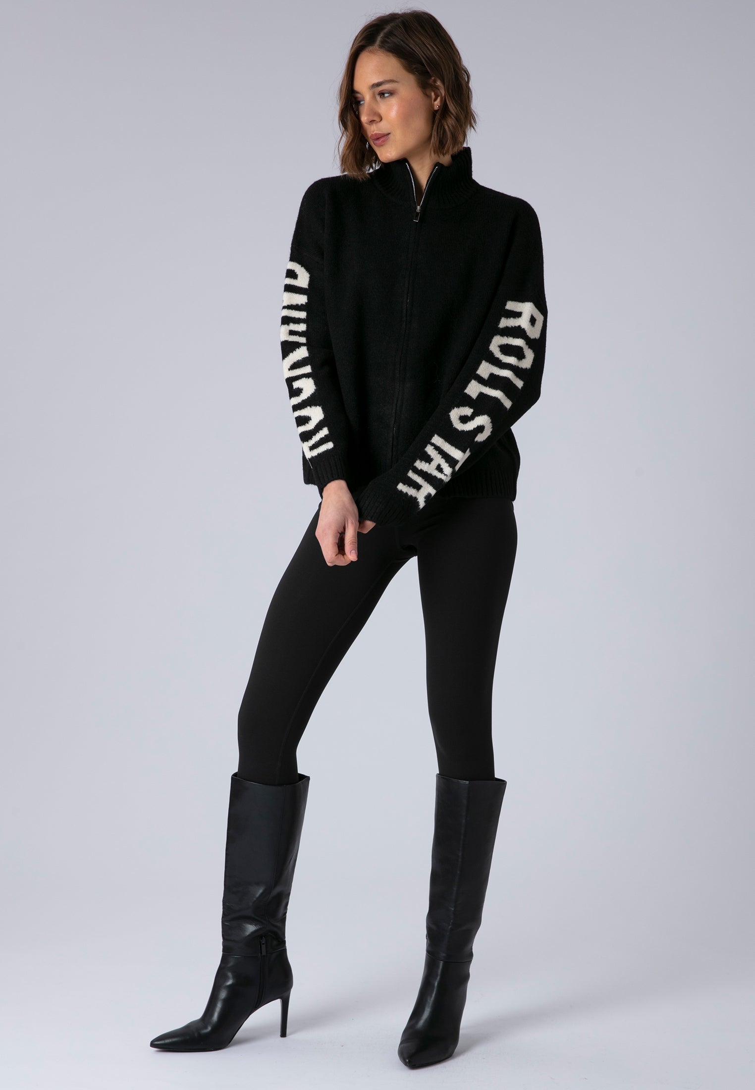 PHOEBE CARDIGAN BLACK & WHITE