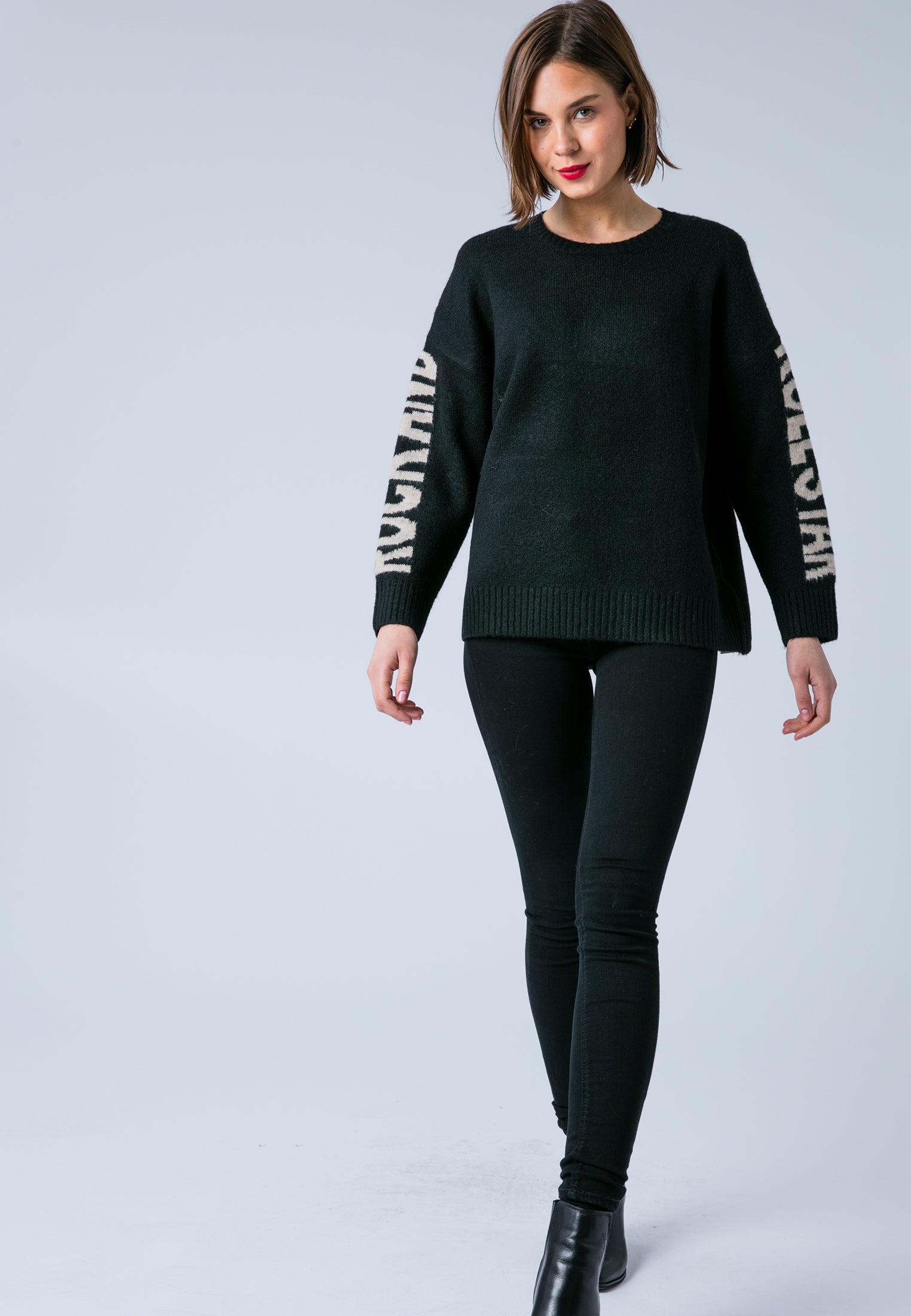 ROCK & ROLL JUMPER BLACK & NUDE