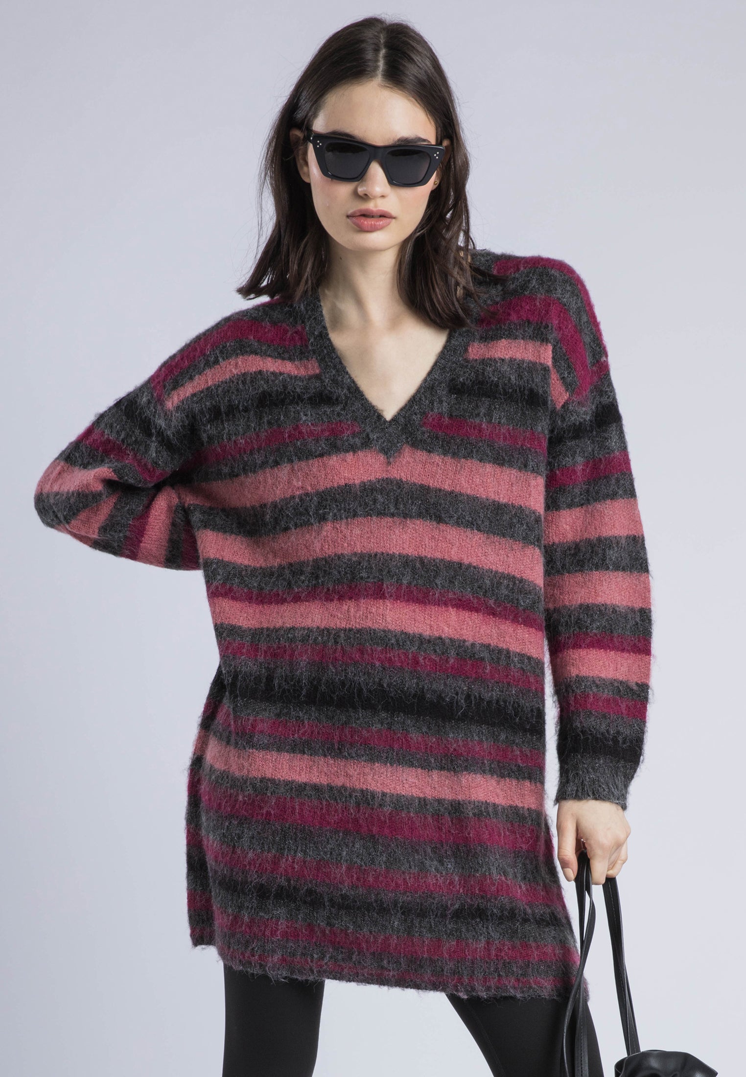 SAINT JUMPER DRESS CHARCOAL & PORT