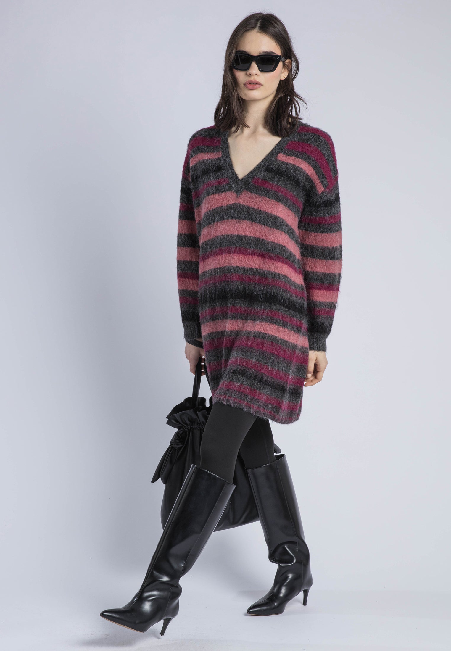 SAINT JUMPER DRESS CHARCOAL & PORT