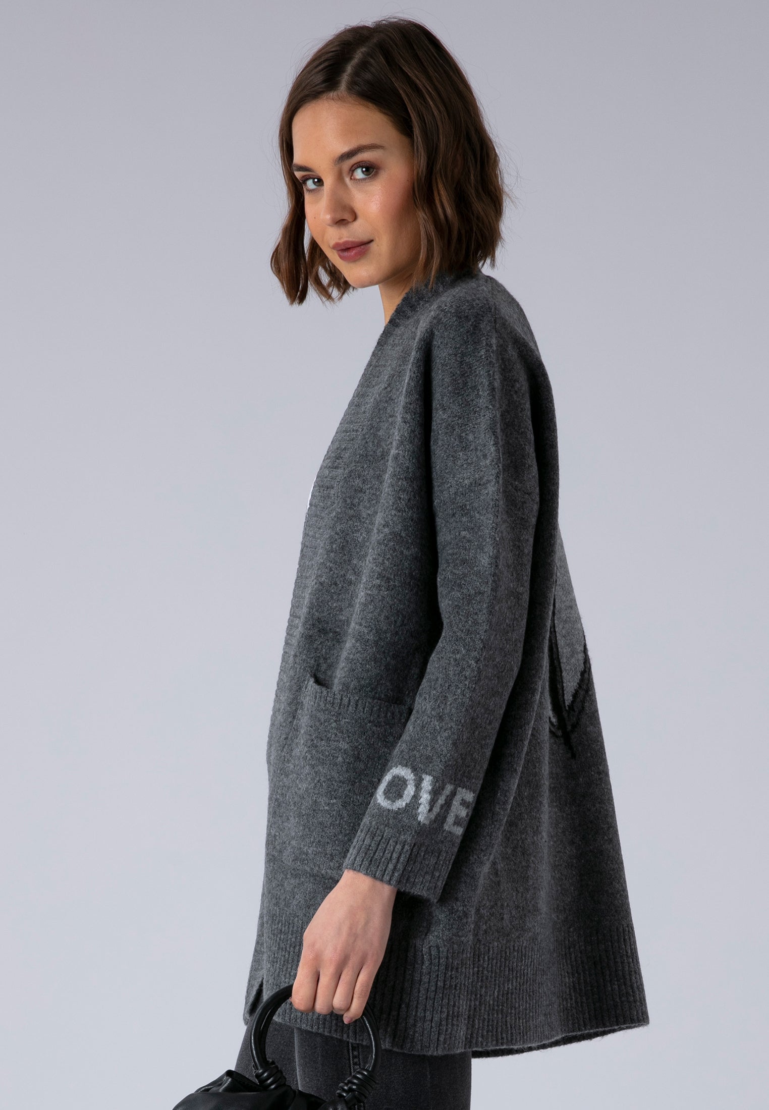 WILD HEART CARDIGAN CHARCOAL