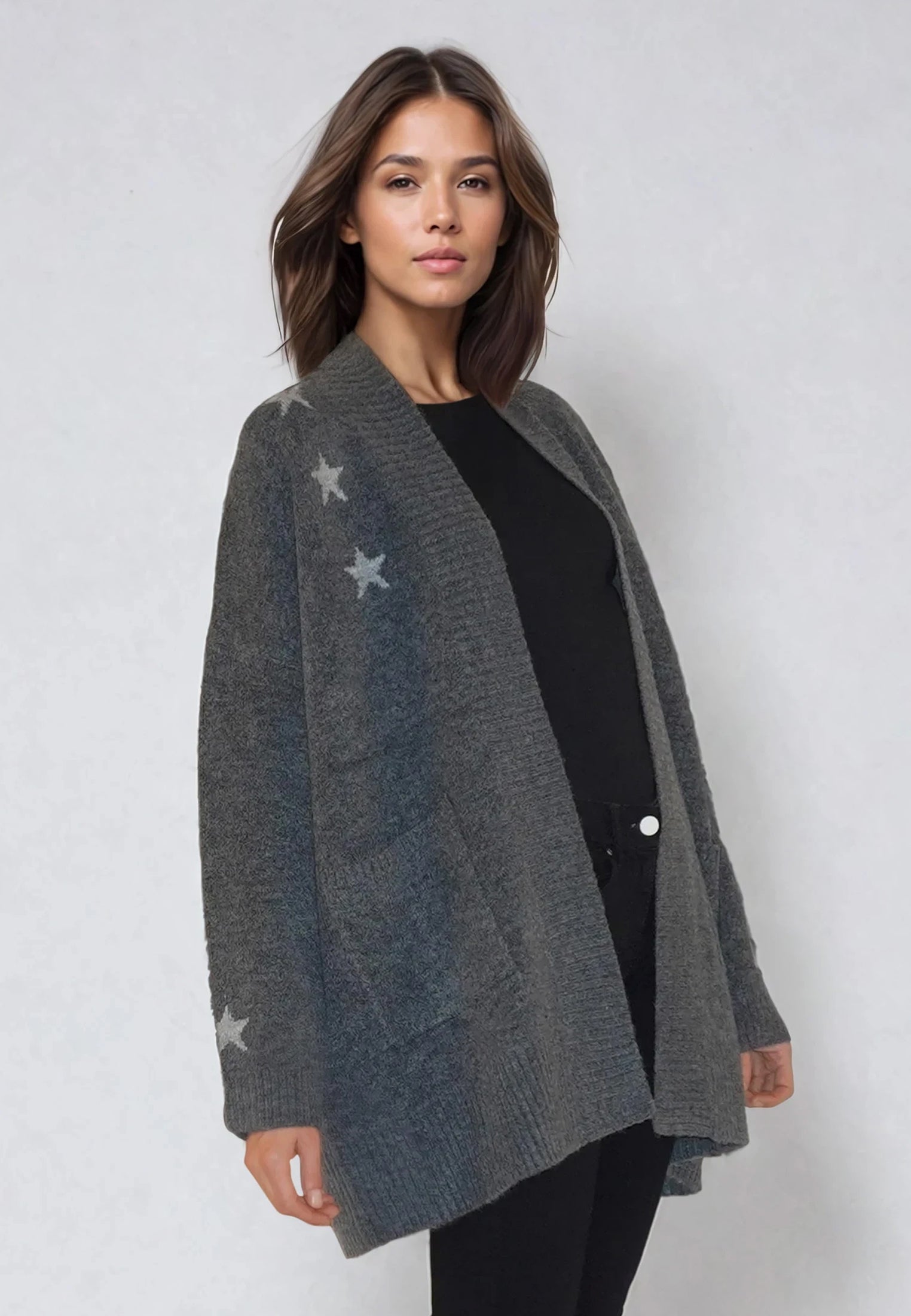 WILD HEART CARDIGAN CHARCOAL