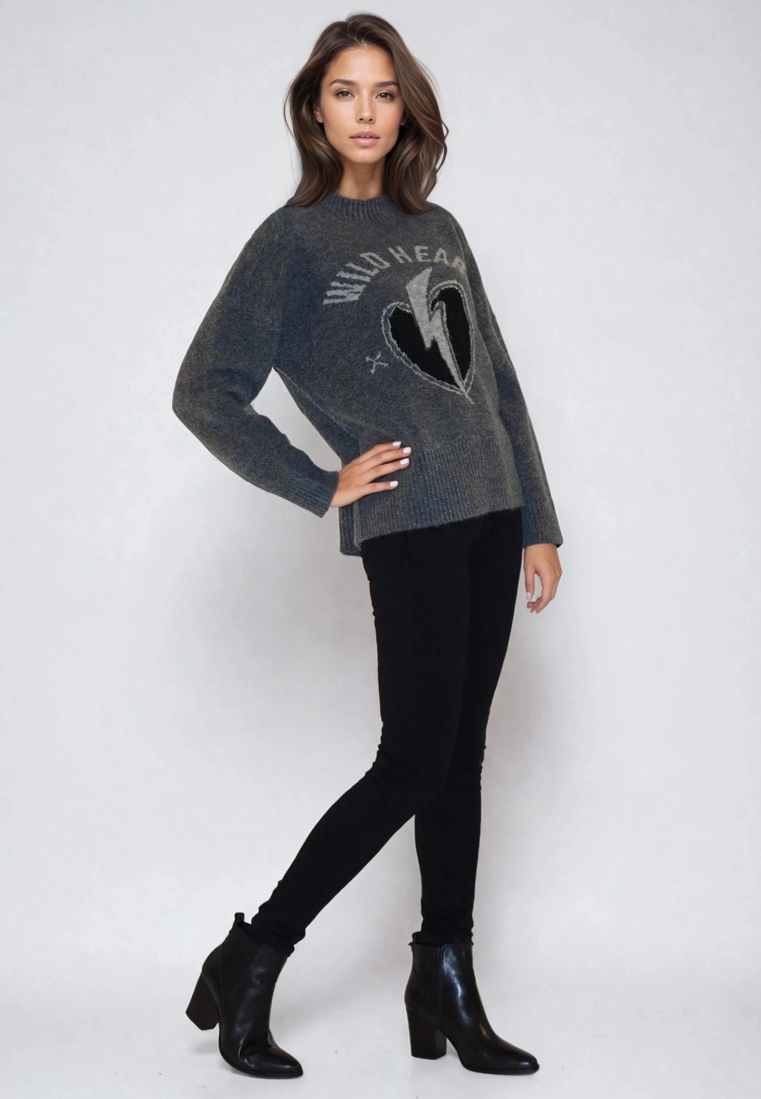 WILD HEART JUMPER CHARCOAL