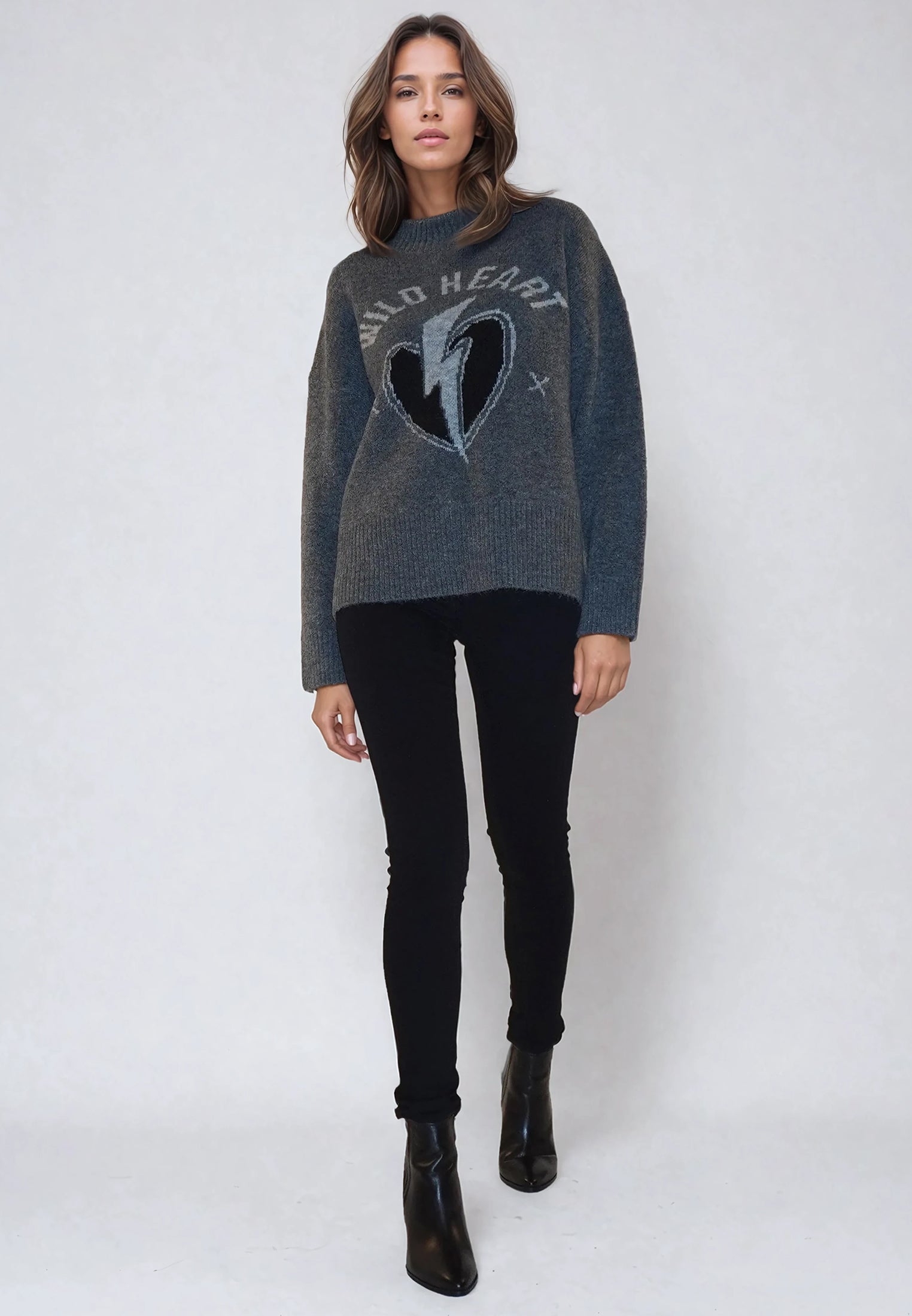 WILD HEART JUMPER CHARCOAL
