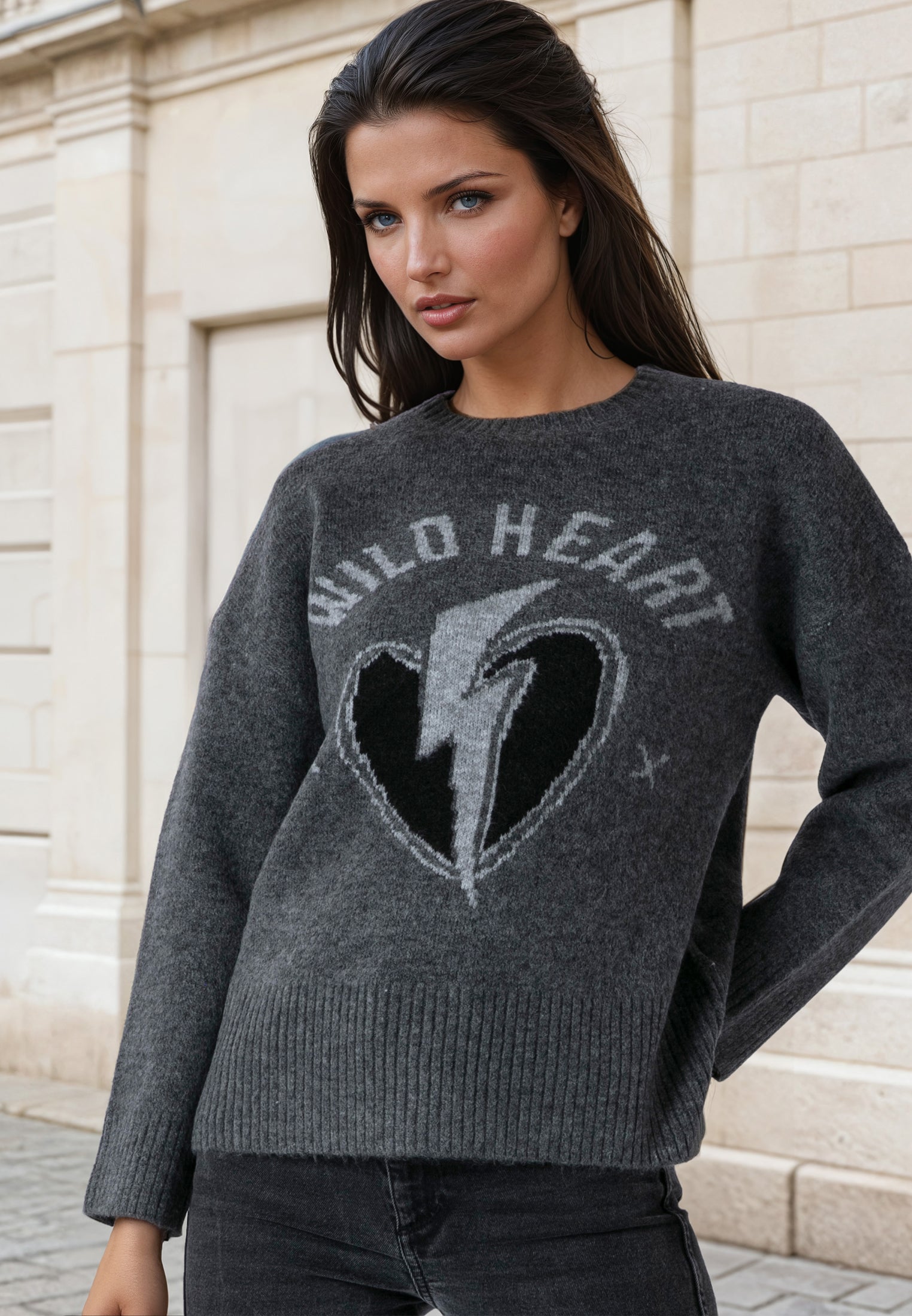 WILD HEART JUMPER CHARCOAL