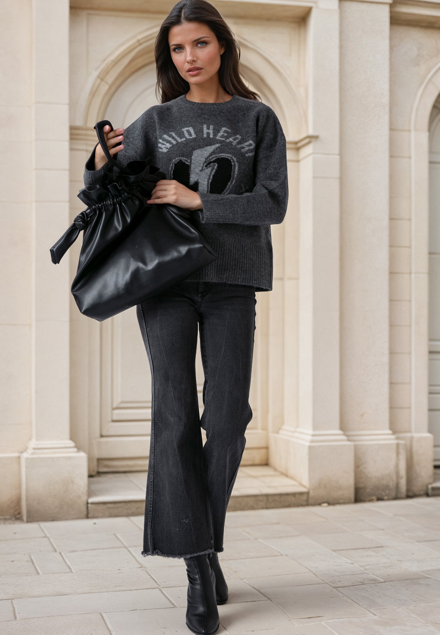 WILD HEART JUMPER CHARCOAL