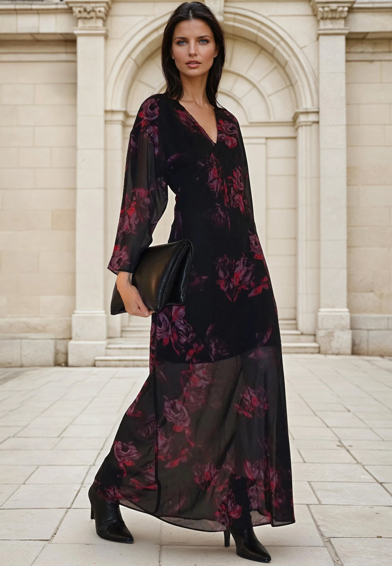 LILY MAXI DRESS FADE RED