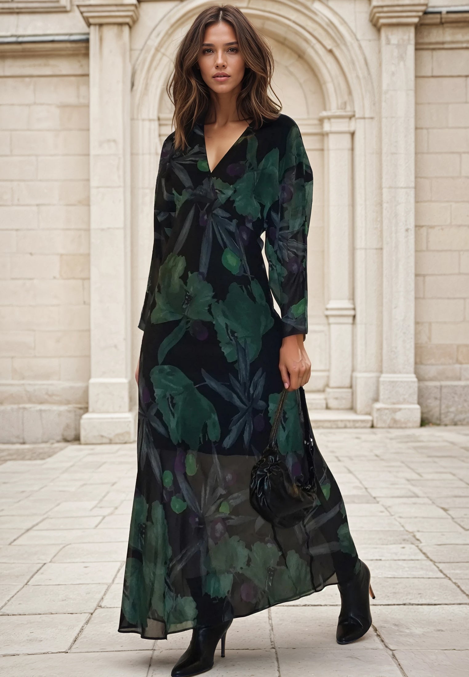 LILY MAXI DRESS PRIME FOREST GREEN