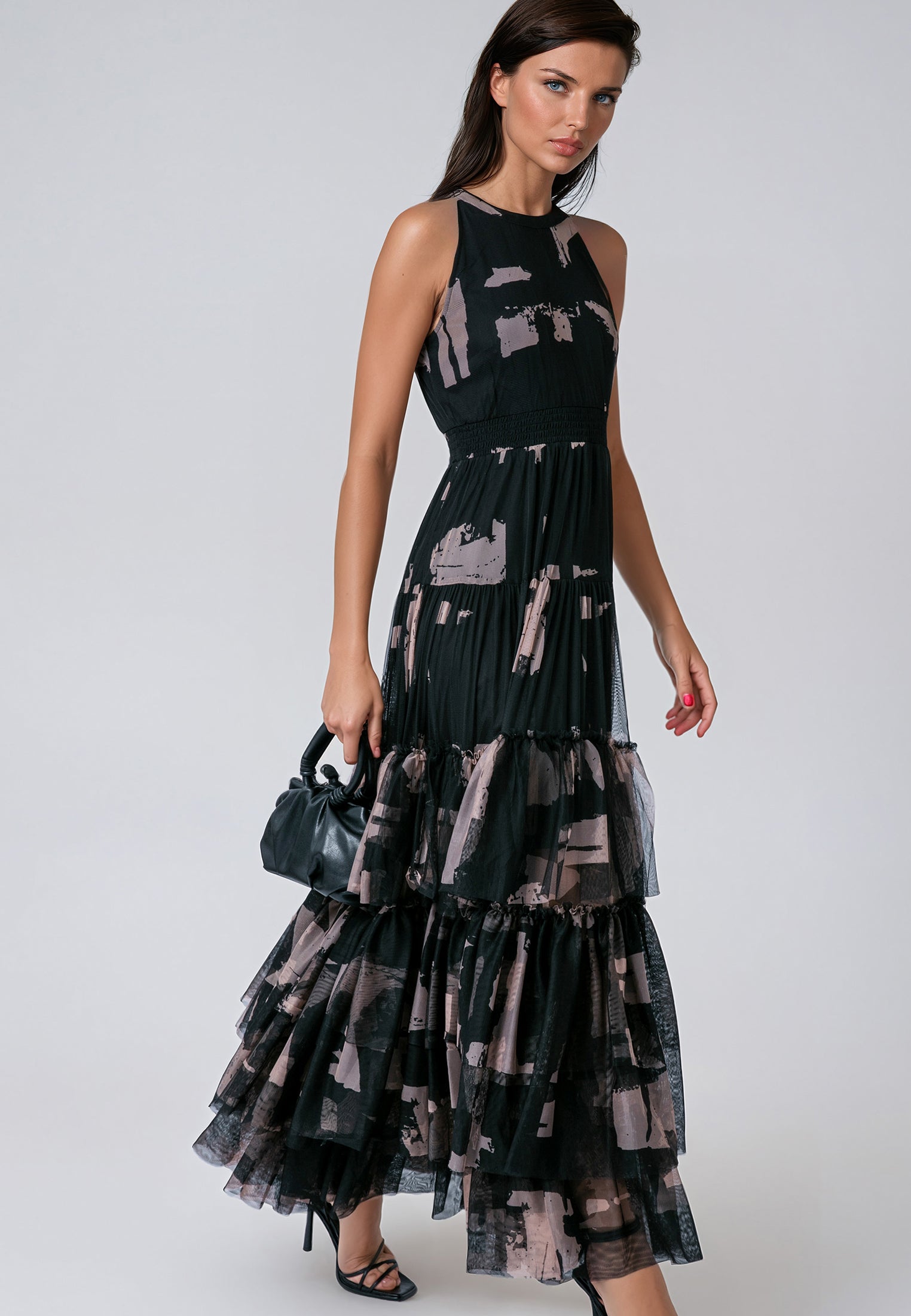 MYLA MAXI DRESS FACADE BLACK & ASHES