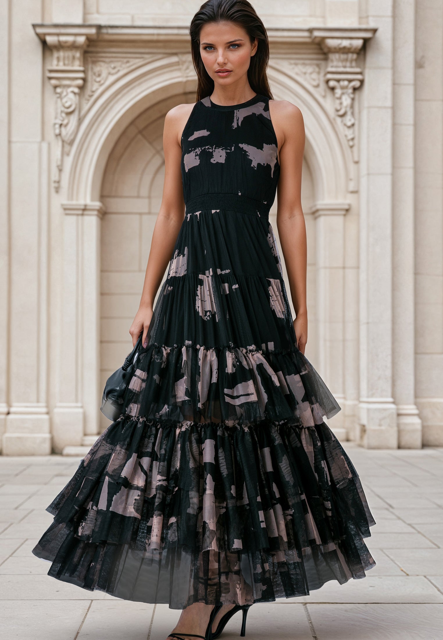 MYLA MAXI DRESS FACADE BLACK & ASHES
