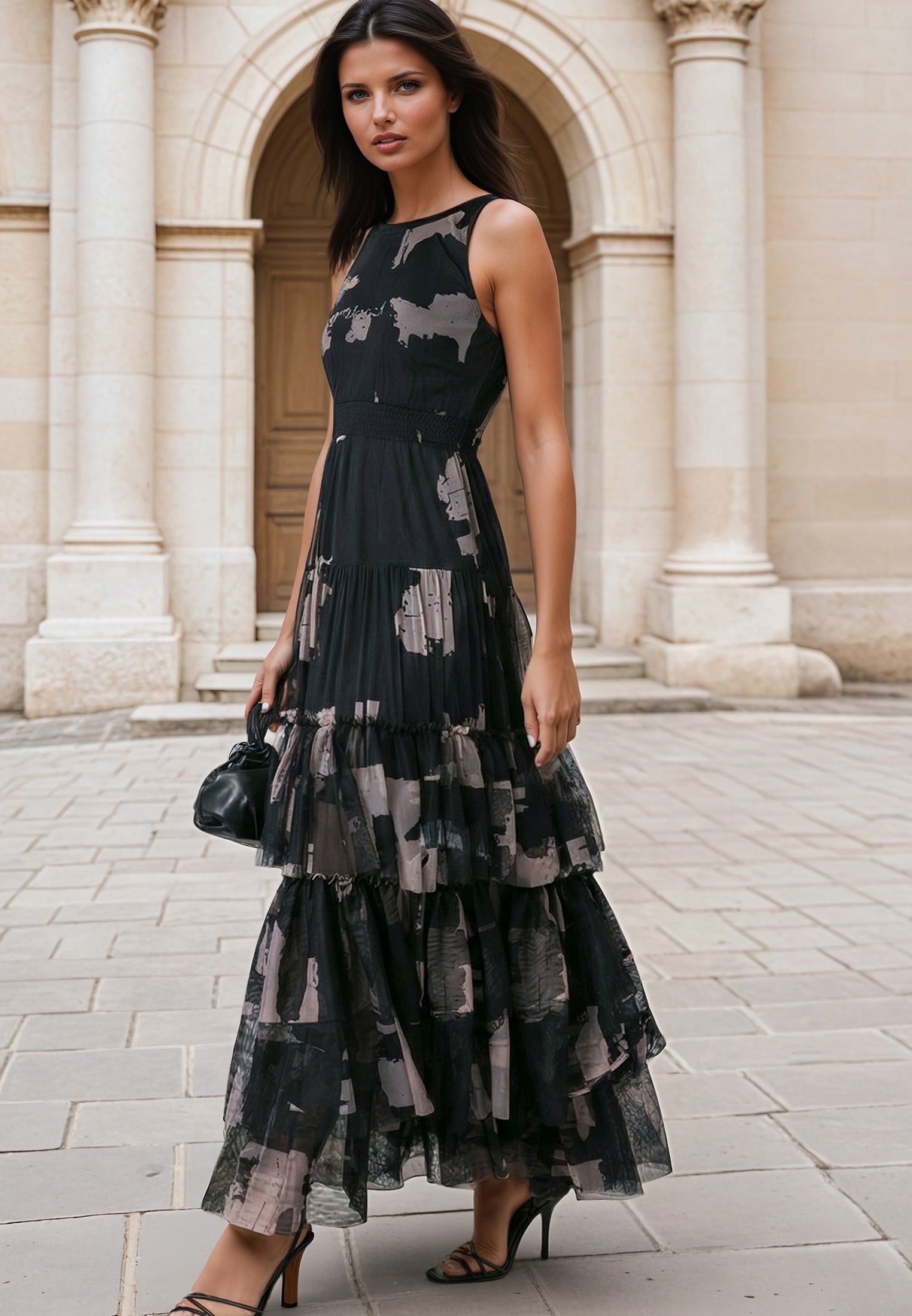 MYLA MAXI DRESS FACADE BLACK & ASHES