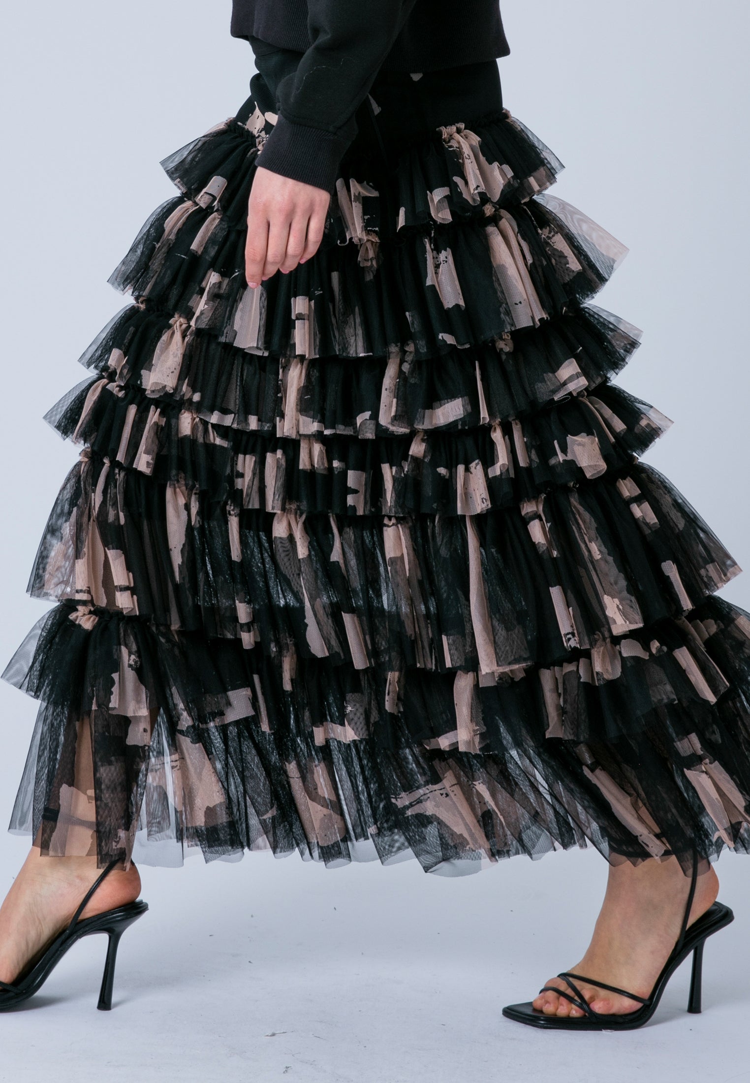 MYLA SKIRT FACADE BLACK & ASHES