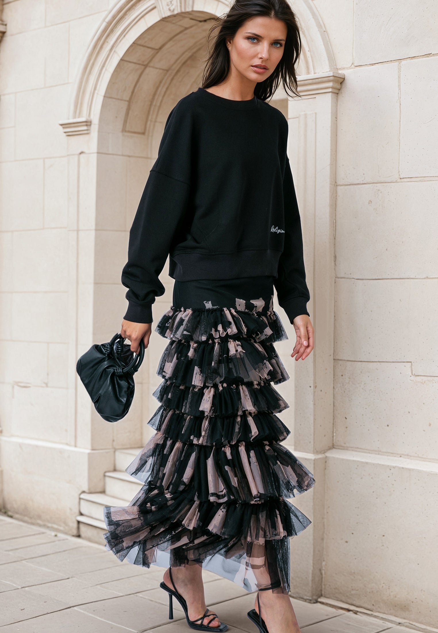 MYLA SKIRT FACADE BLACK & ASHES