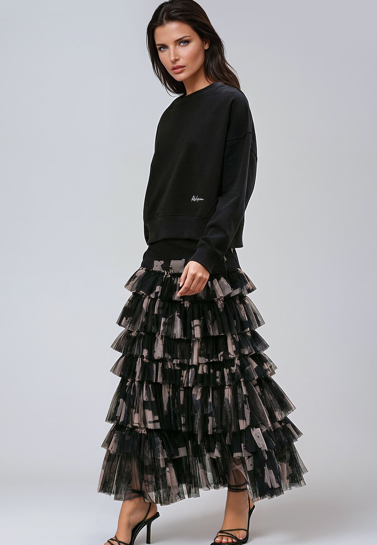 MYLA SKIRT FACADE BLACK & ASHES