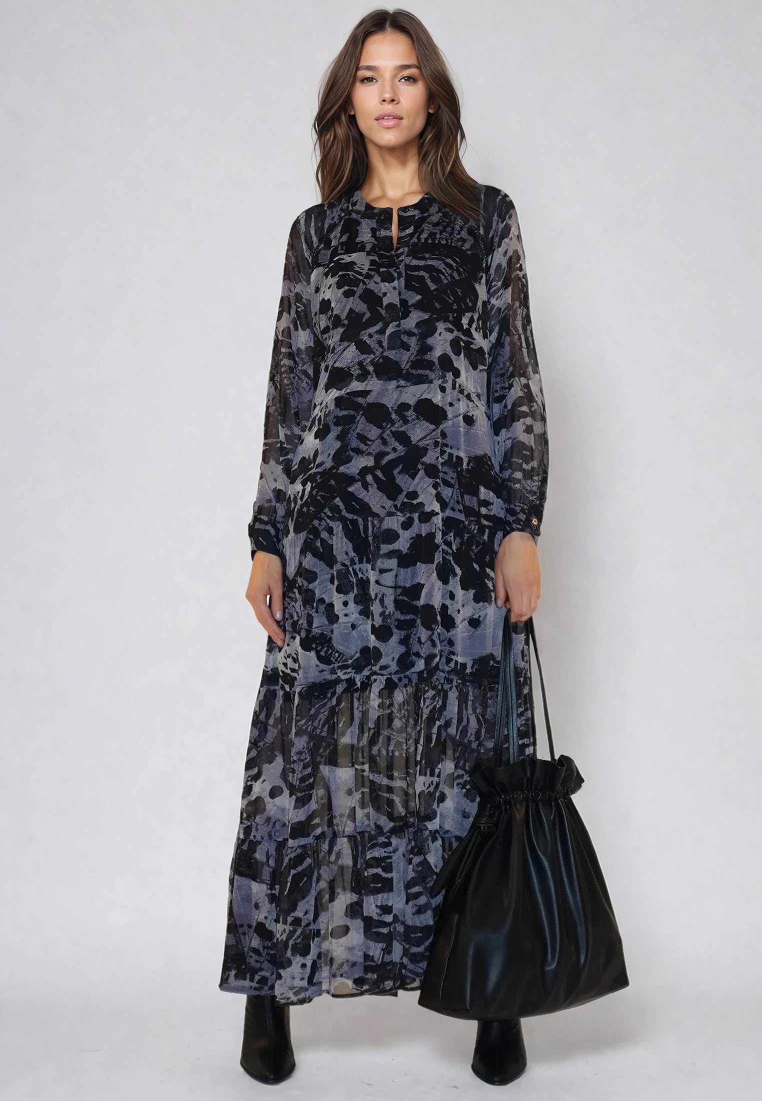 ZOE MAXI DRESS WINGS TAUPE