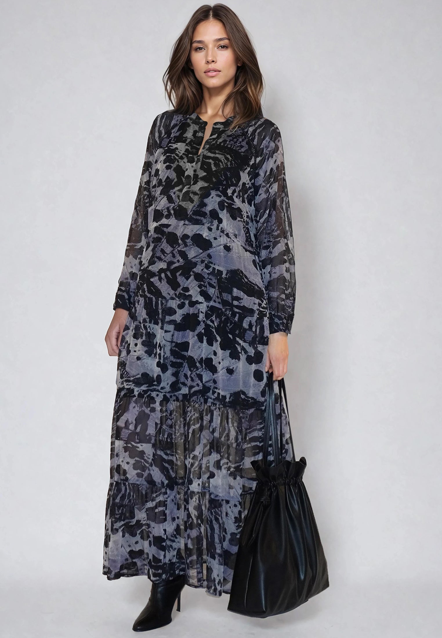 ZOE MAXI DRESS WINGS TAUPE