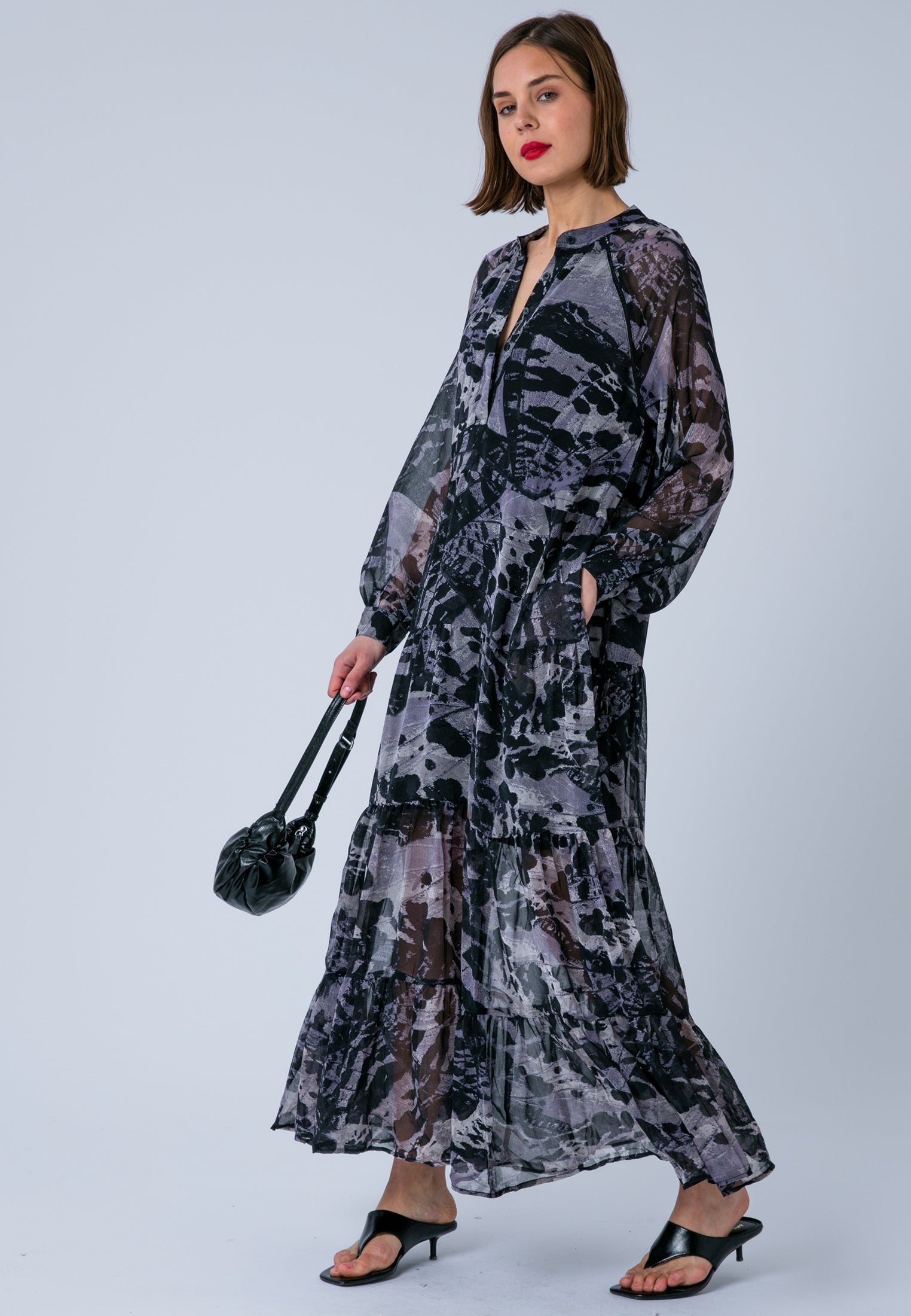 ZOE MAXI DRESS WINGS TAUPE