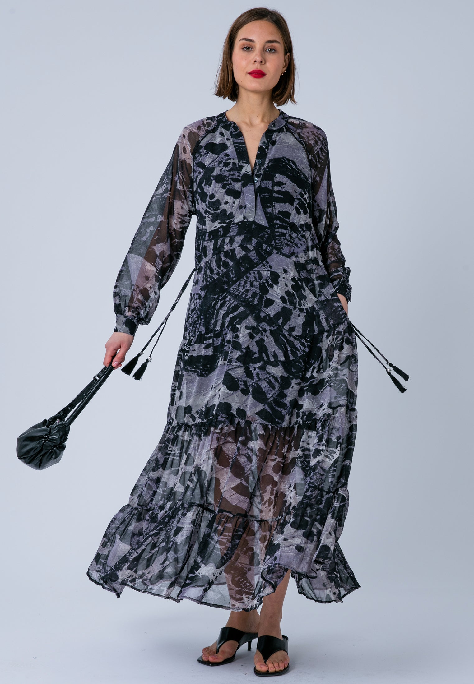 ZOE MAXI DRESS WINGS TAUPE