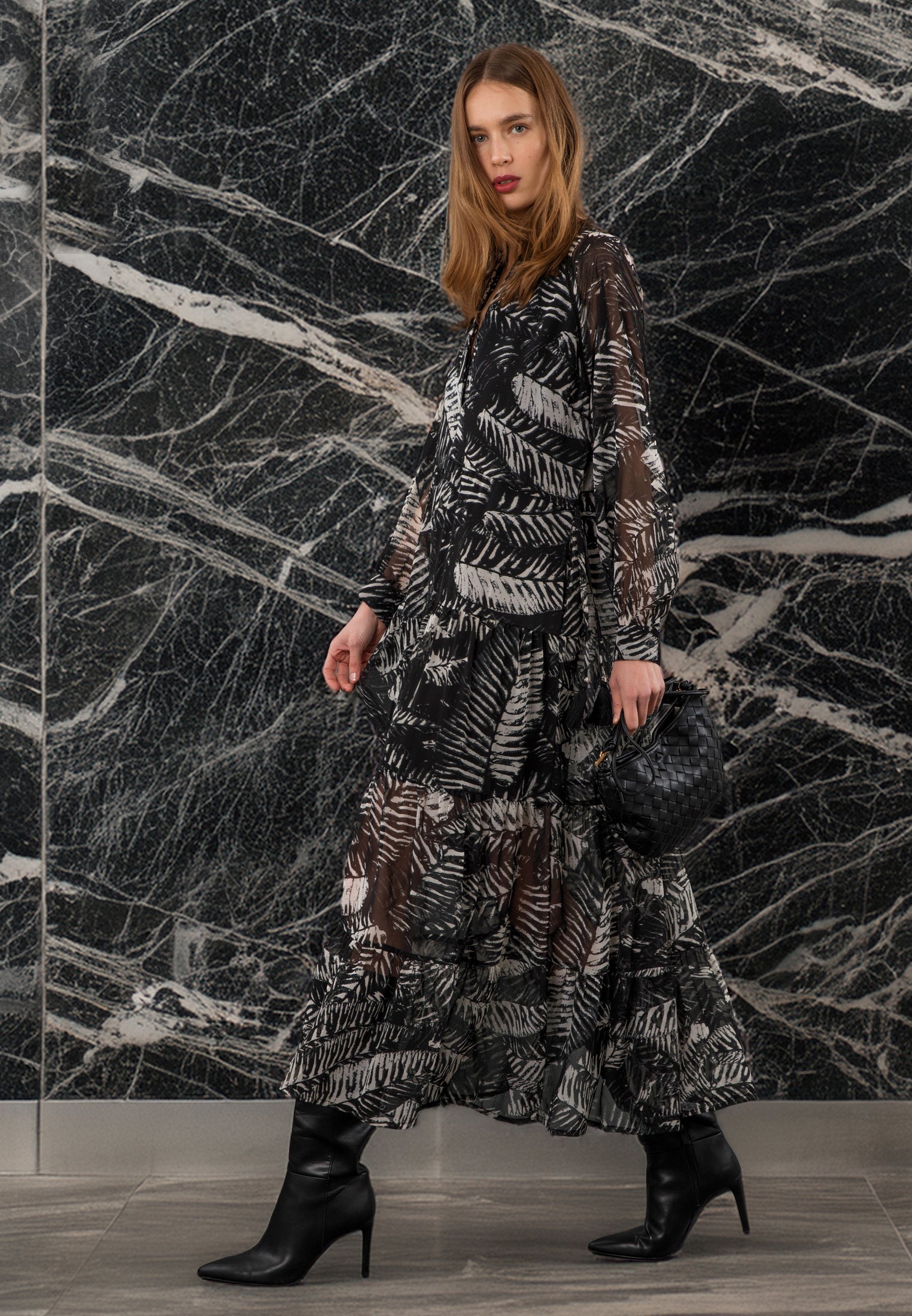 ZOE MAXI DRESS VAMP BLACK & WHITE