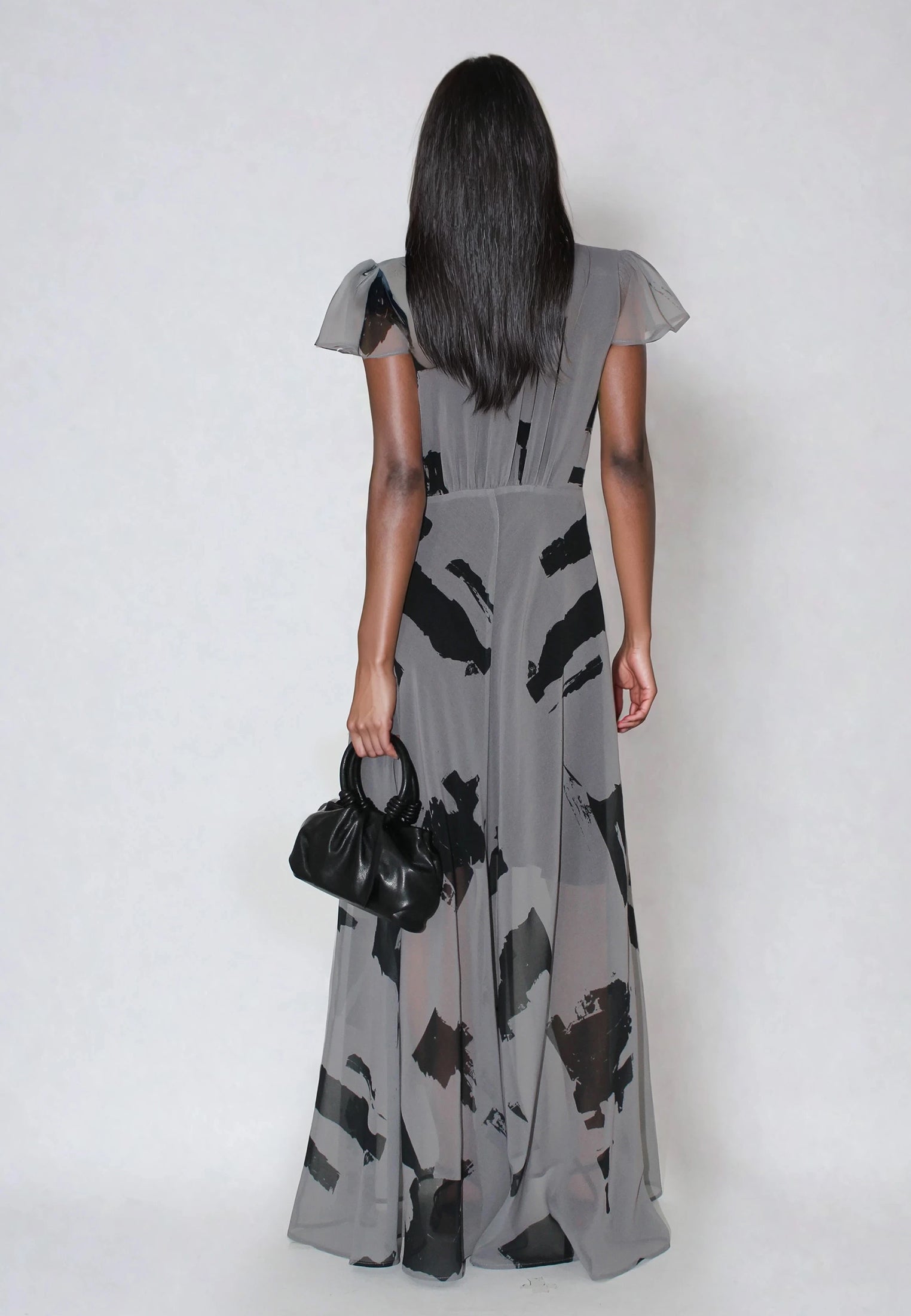 INDIUM MAXI DRESS FACADE FLINT & BLACK