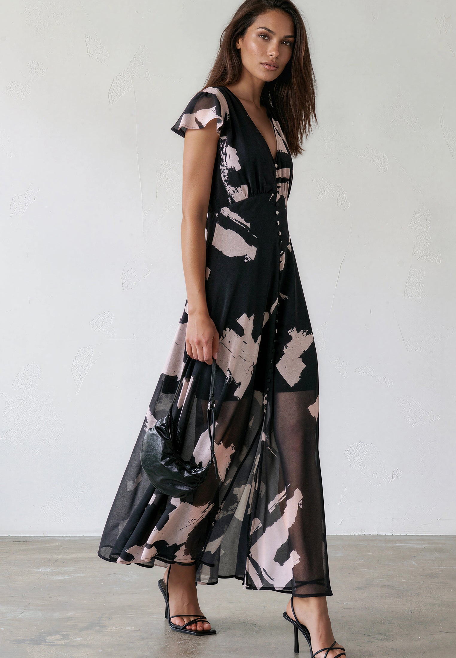 INDIUM MAXI DRESS FACADE BLACK & ASHES