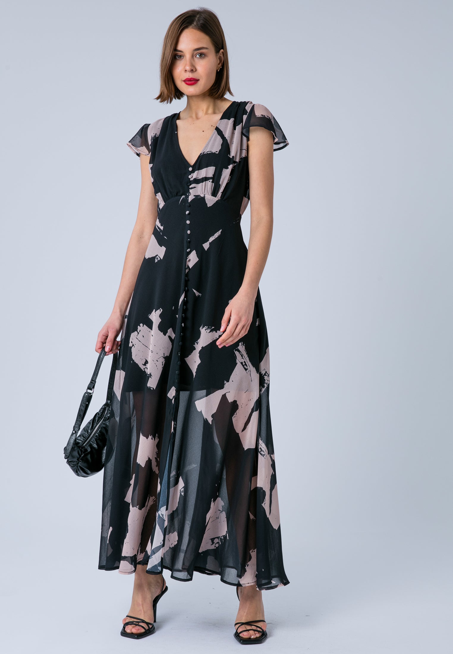 INDIUM MAXI DRESS FACADE BLACK & ASHES