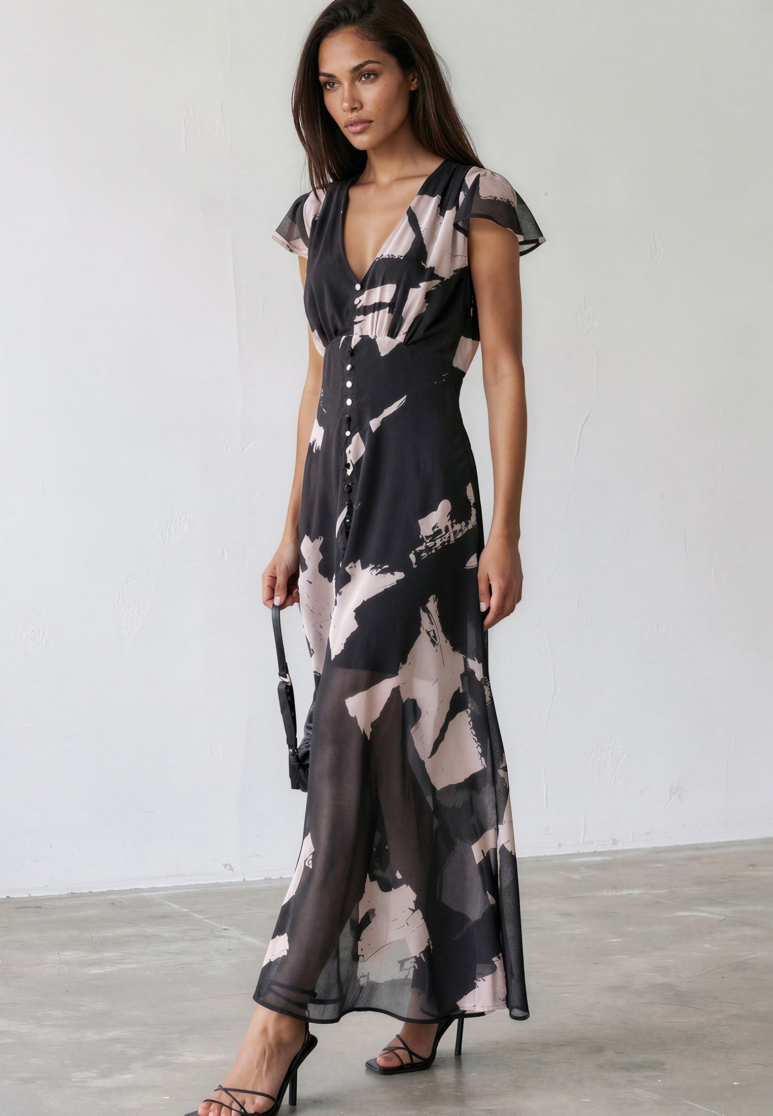 INDIUM MAXI DRESS FACADE BLACK & ASHES