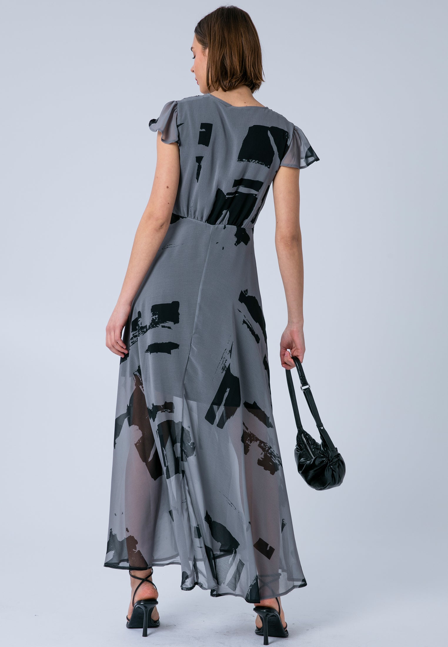 INDIUM MAXI DRESS FACADE FLINT & BLACK
