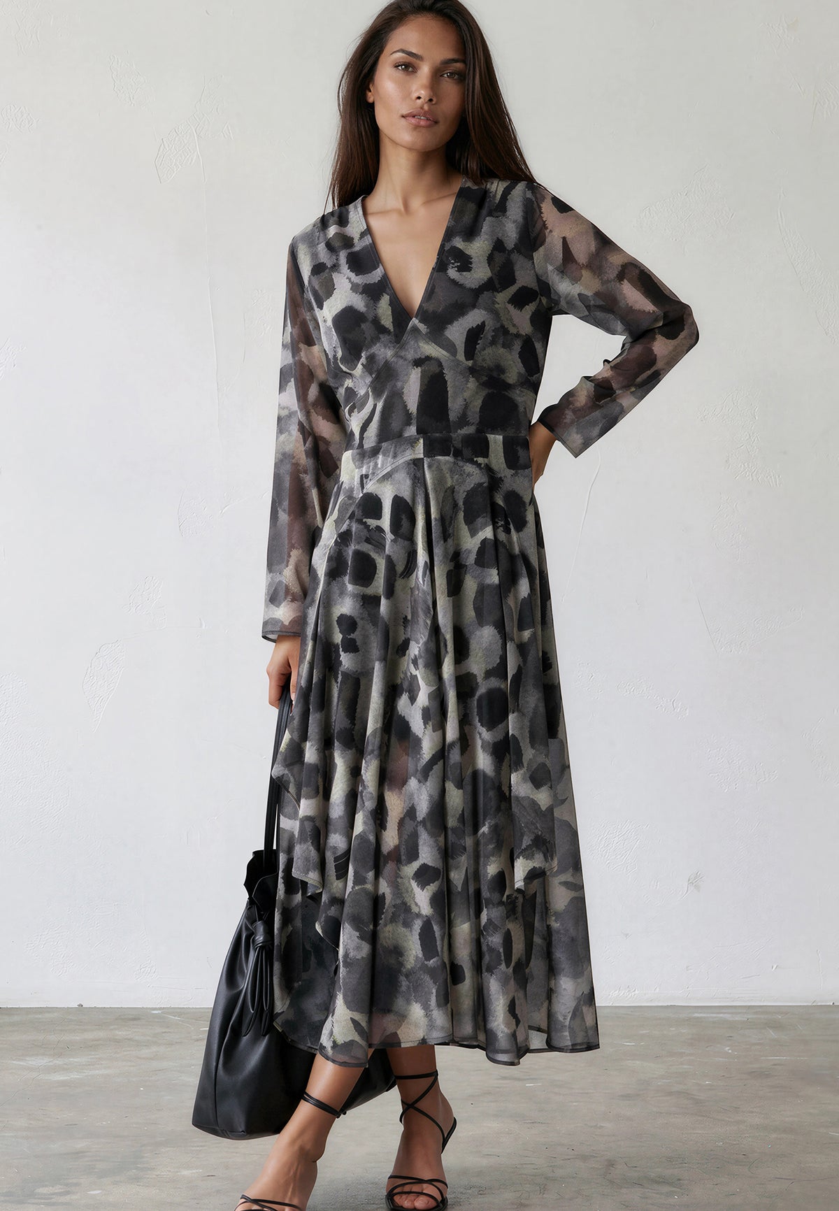 STEPHANIE MIDI DRESS TERRAZZO YELLOW